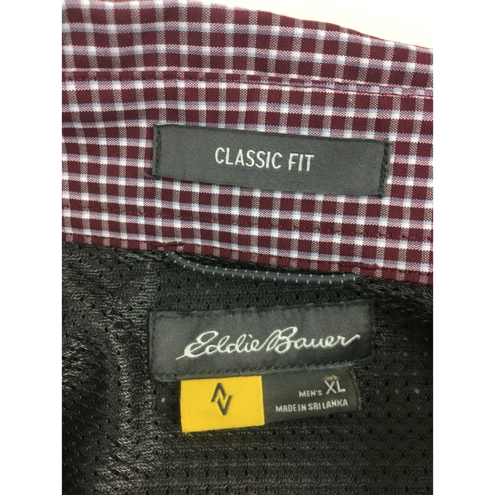 Eddie Bauer Eddie Bauer Shirt Men's XL Maroon White Check Button-Down Long Sleeve Classic Fit Size US XL / EU 56 / 4 - 3 Thumbnail