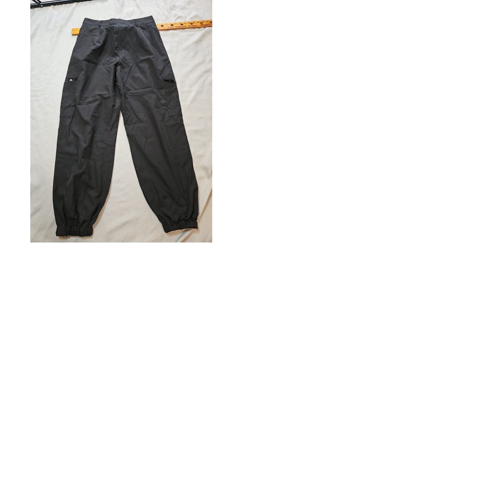 Shein SheIn Pants Womens L Black Cargo Pocket Lightweight Baggy Casual Trouser Ankle Size 36" / US 14 / IT 50 - 9 Thumbnail