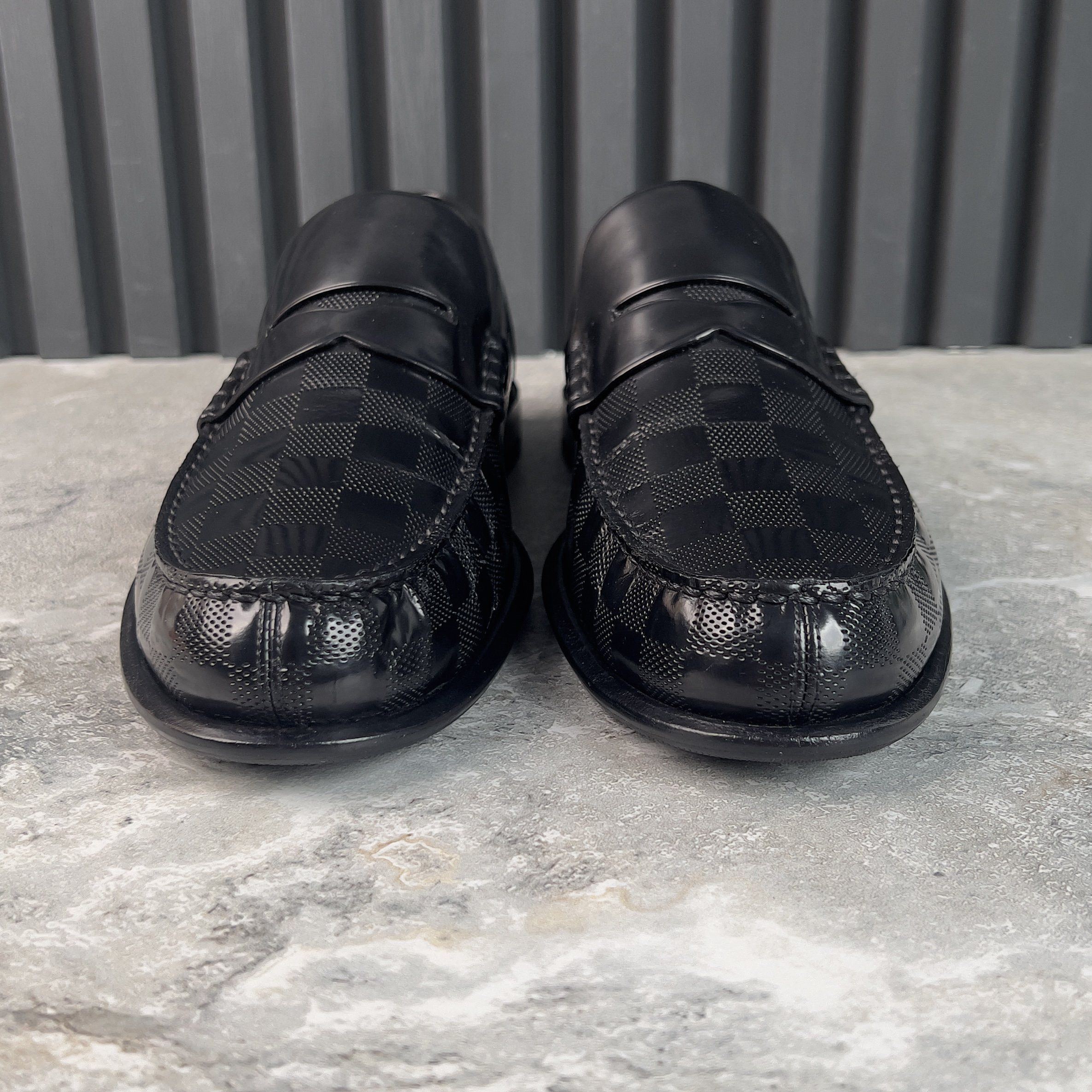 Louis Vuitton Graduation Loafers Penny Damier Infini Black Leather Size US 9 / EU 42 - 4 Thumbnail