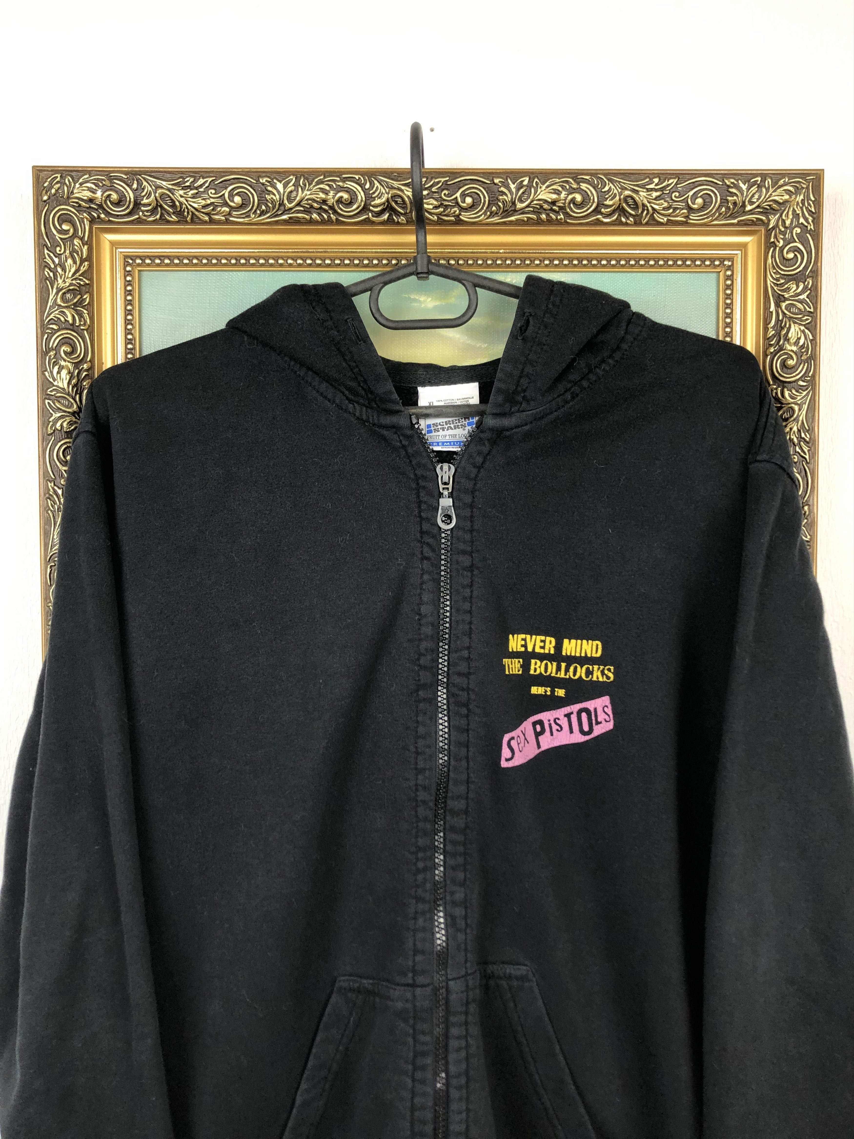 Vintage Vintage 90's Sex Pistols Rock Band Rare Hoodie Sweatshirt Size US L / EU 52-54 / 3 - 4 Thumbnail