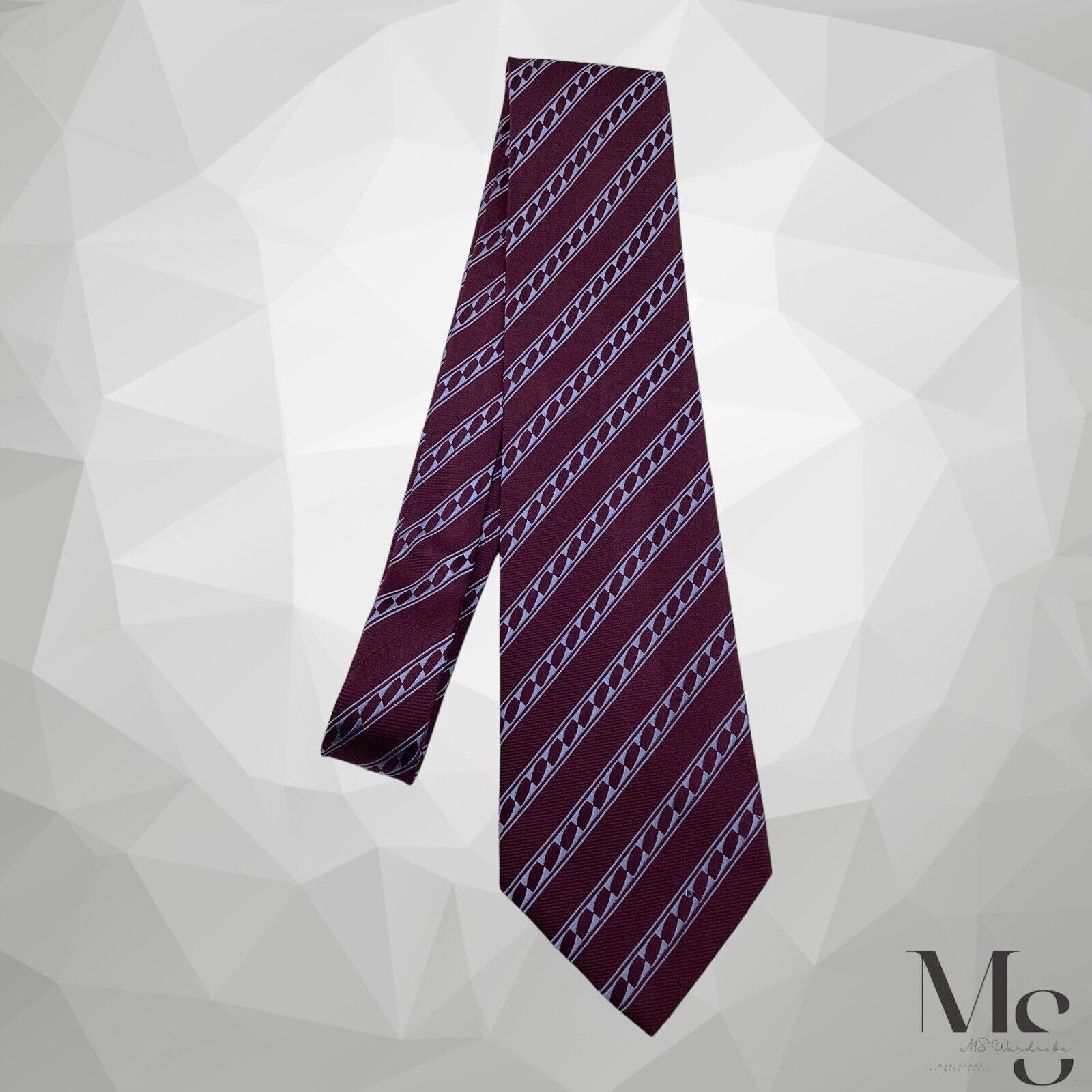 Charvet CHARVET PLACE VENDÔME Burgundy Striped Silk Tie France W: 3. Size ONE SIZE - 2 Thumbnail