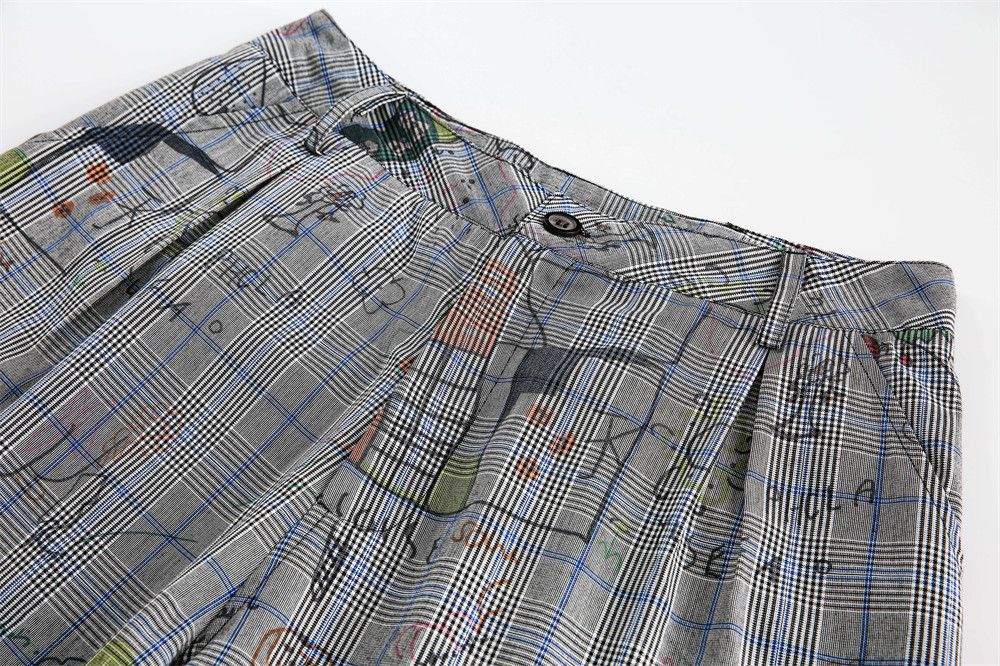 Japanese Brand × Vintage Men's hip-hop graffiti check casual shorts Size US 32 / EU 48 - 3 Thumbnail