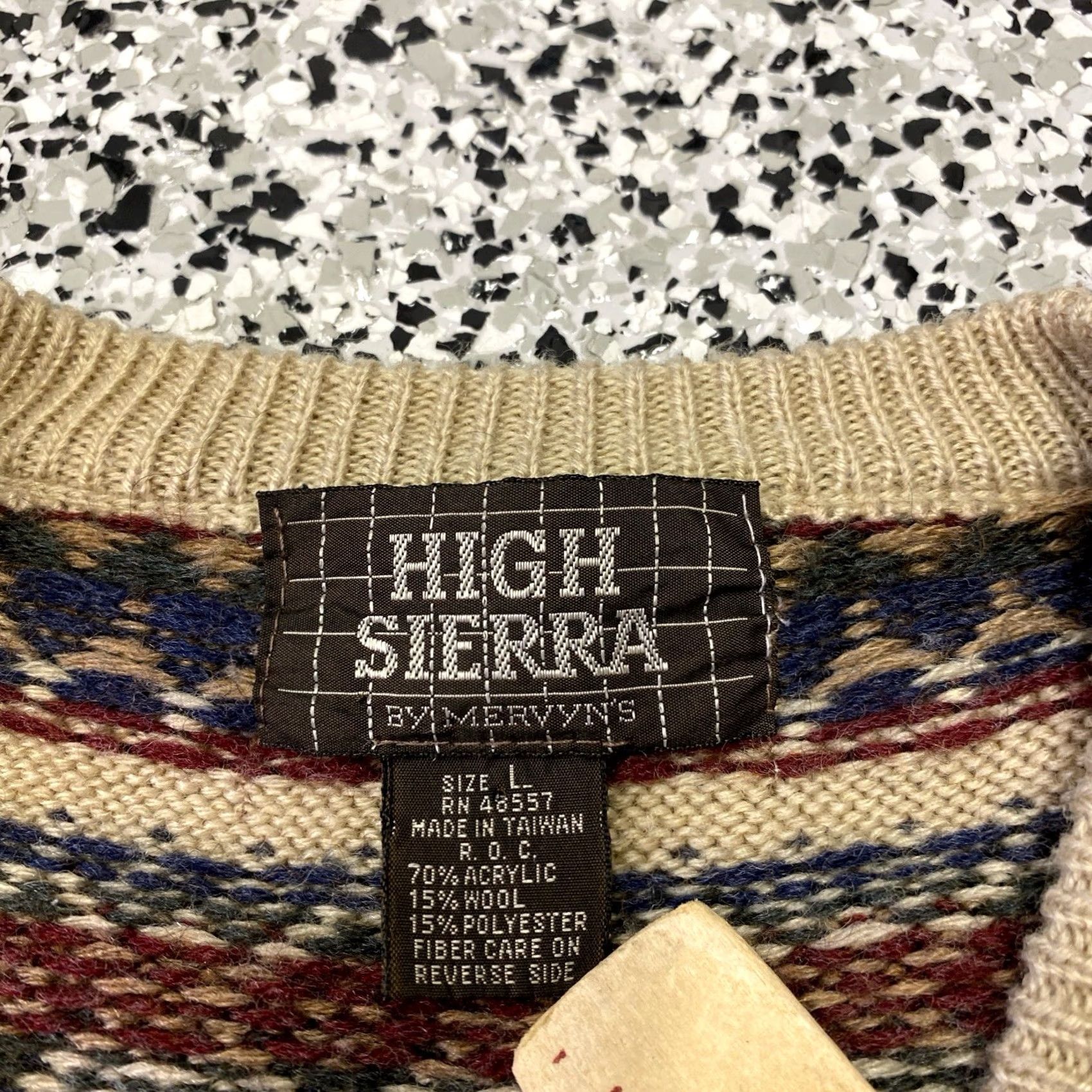 High Sierra VINTAGE High Sierra by Mervyn's Mens Knit Sweater Size Large Brown Striped 90s Crew Neck Pullover Size US L / EU 52-54 / 3 - 2 Thumbnail