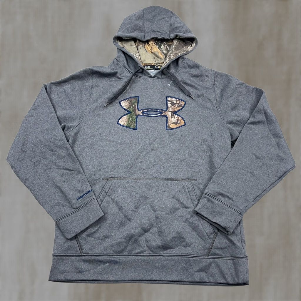 Under Armour Under Armour Hoodie Men M Gray Camo Logo Loose Fit Sweatshirt Hunting Adult Regular Size Size US M / EU 48-50 / 2 - 1 Thumbnail
