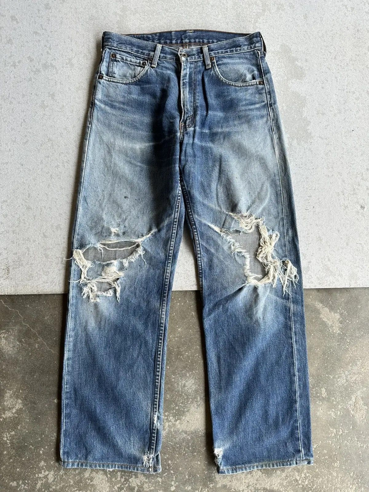 LVC CRAZY 🔥🔥 DISTRESSED DENIM 🧷 Vintage LEVI’S 503 Denim Pants Size US 29 - 1 Thumbnail