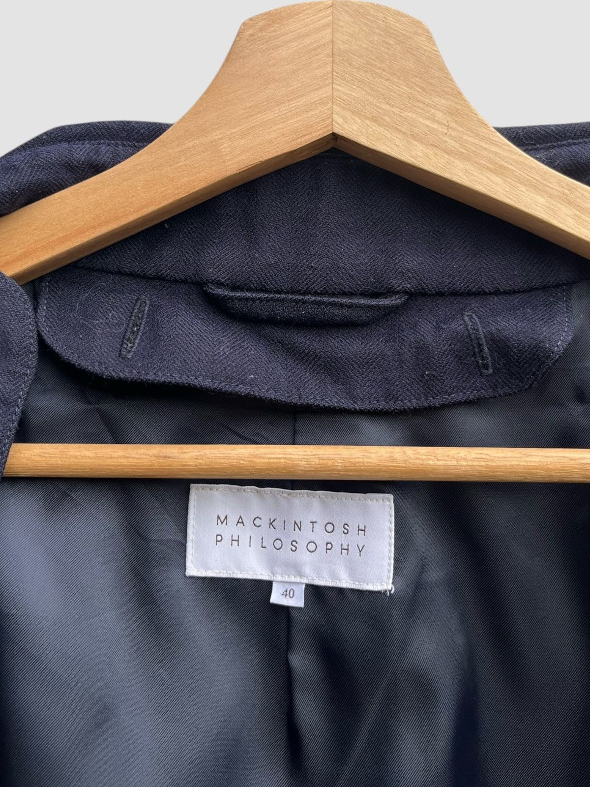 Mackintosh Mackintosh Philosophy Bal Collar Wool-Blend Navy Coat Size US M / EU 48-50 / 2 - 10 Thumbnail