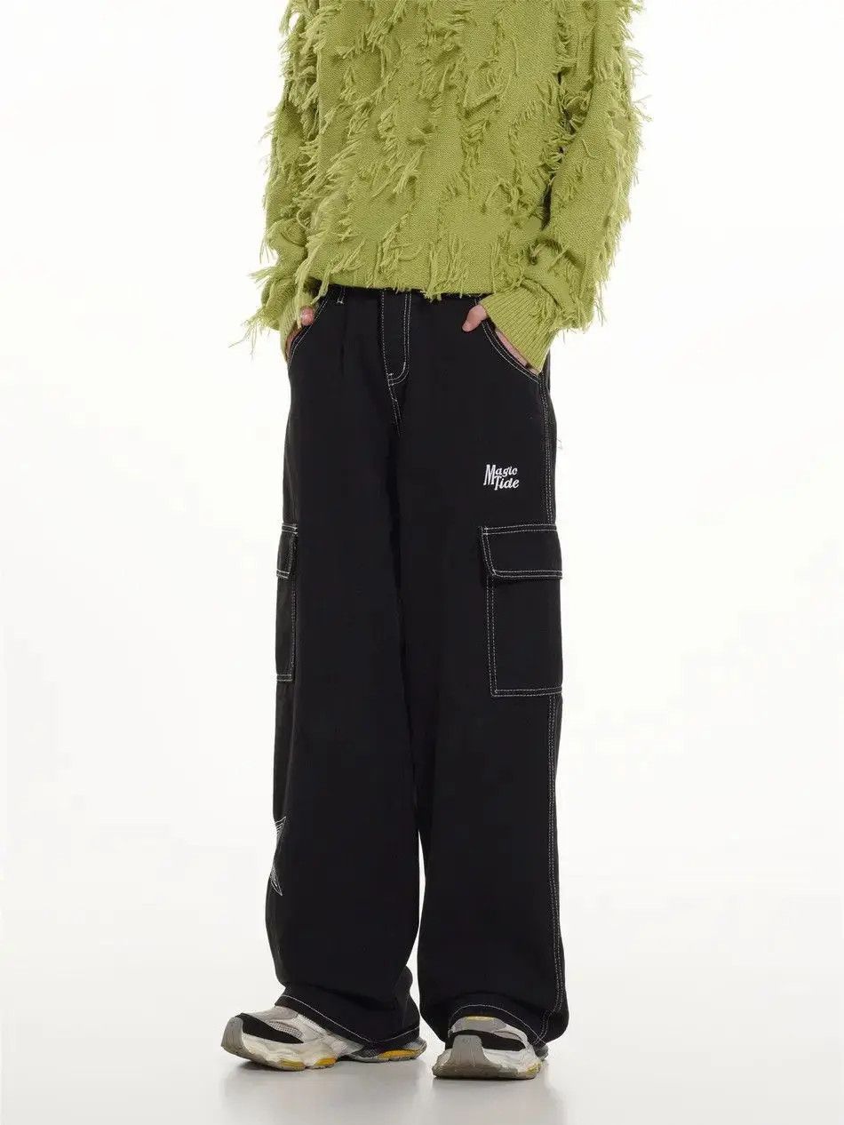 Japanese Brand Retro loose embroidered patchwork jeans Size US 32 / EU 48 - 2 Thumbnail