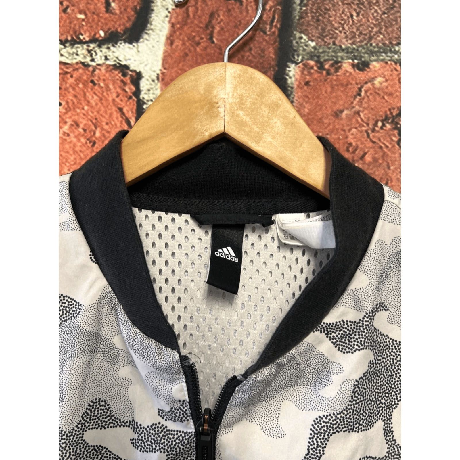 Adidas Adidas Windbreaker Jacket Men S Camouflage Black Gray Zip Stand-Up Collar Mid-Length Packable Breathable Lightweight Size US S / EU 44-46 / 1 - 2 Thumbnail