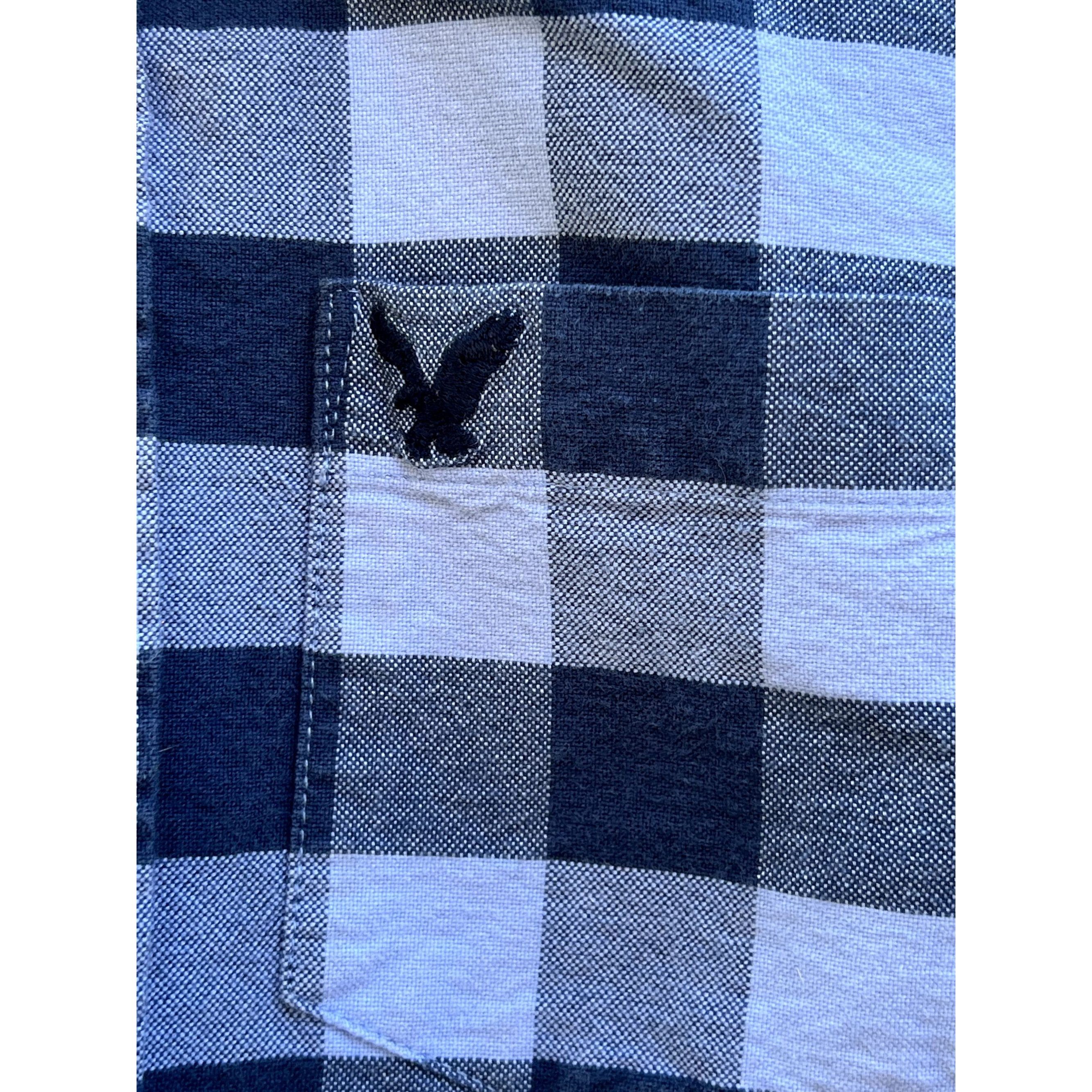 Other American Eagle - Long Sleeve Plaid Men's Shirt - Blue - Extr Size US XS / EU 42 / 0 - 13 Thumbnail