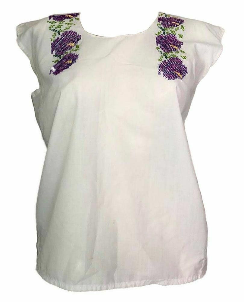 Designer Pre Owned Hand Embroidered White Hand Made Blouse L Size L / US 10 / IT 46 - 1 Thumbnail