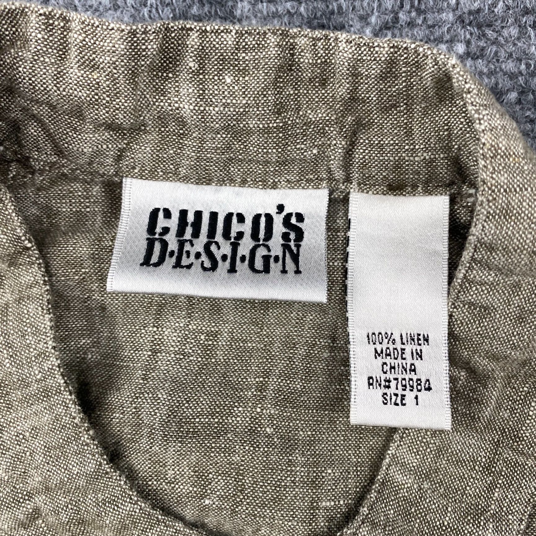 Vintage VINTAGE Chico's Design Linen Blouse Size 1 Womens Beige Button Up Long Sleeve Top Shirt Size XS / US 0-2 / IT 36-38 - 7 Thumbnail