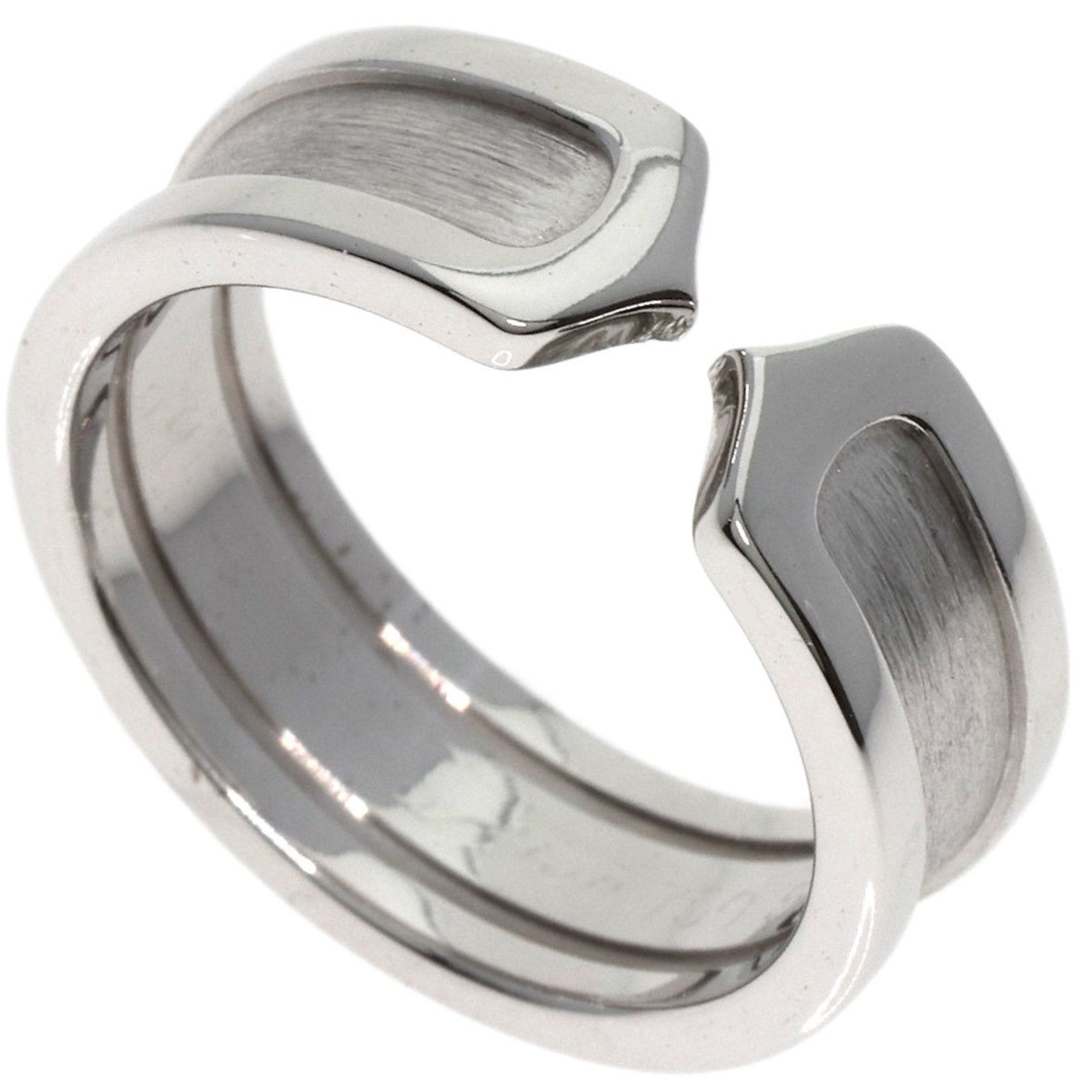 image of Cartier C2 51 Ring K18 White Gold Ladies in Silver, Women's