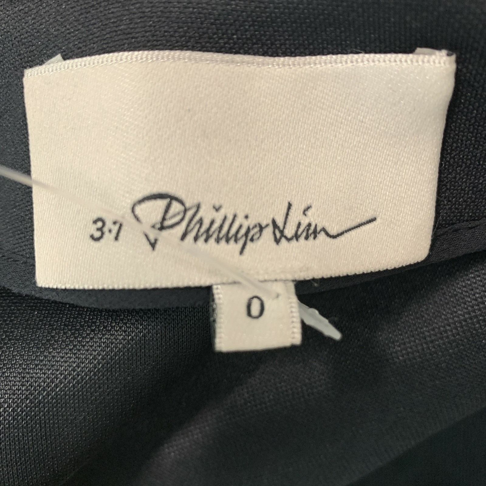 3.1 Phillip Lim 0 Black Polyester Rhinestones Short Sleeve Dress Top Size XS / US 0-2 / IT 36-38 - 5 Thumbnail