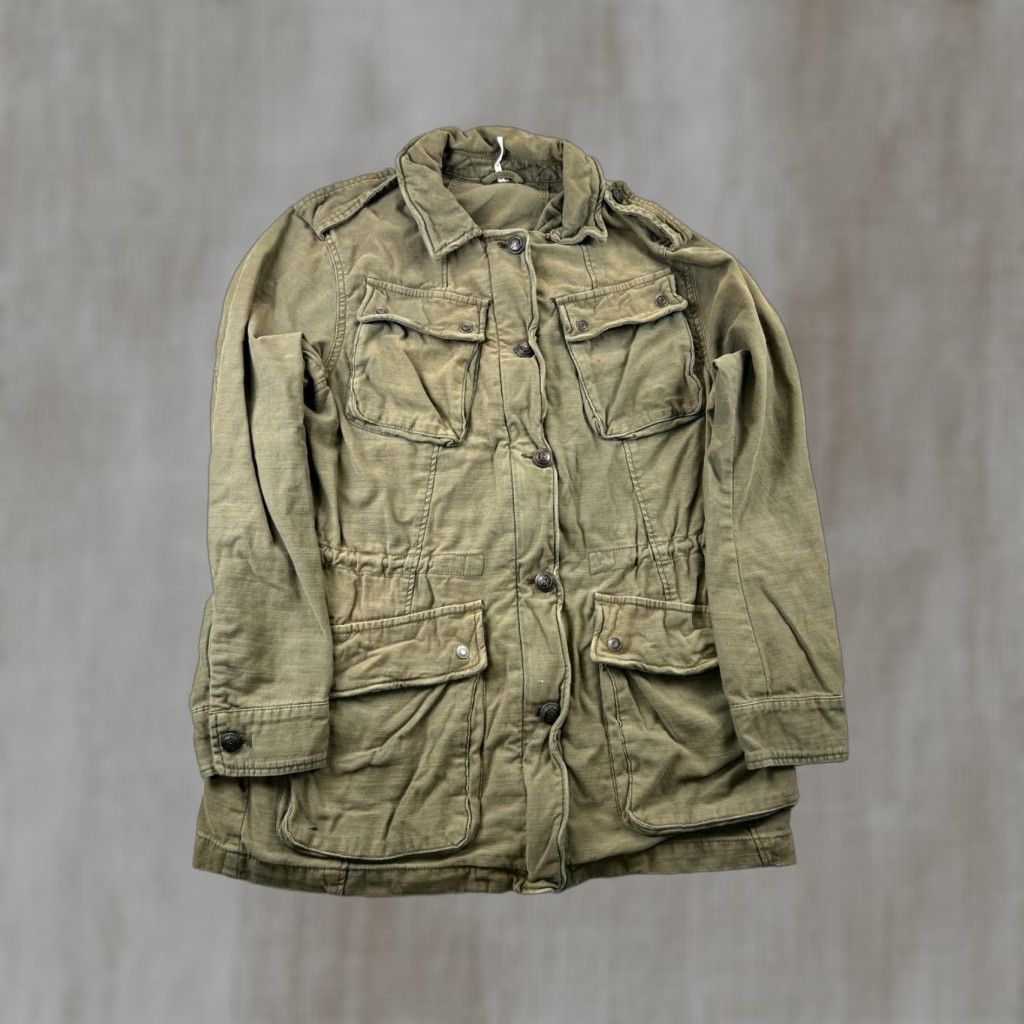 Free People Free People Jacket Womens L Green Military Pockets Canvas Casual Fall Spring Nylon Not Your Brothers? Size L / US 10 / IT 46 - 1 Thumbnail