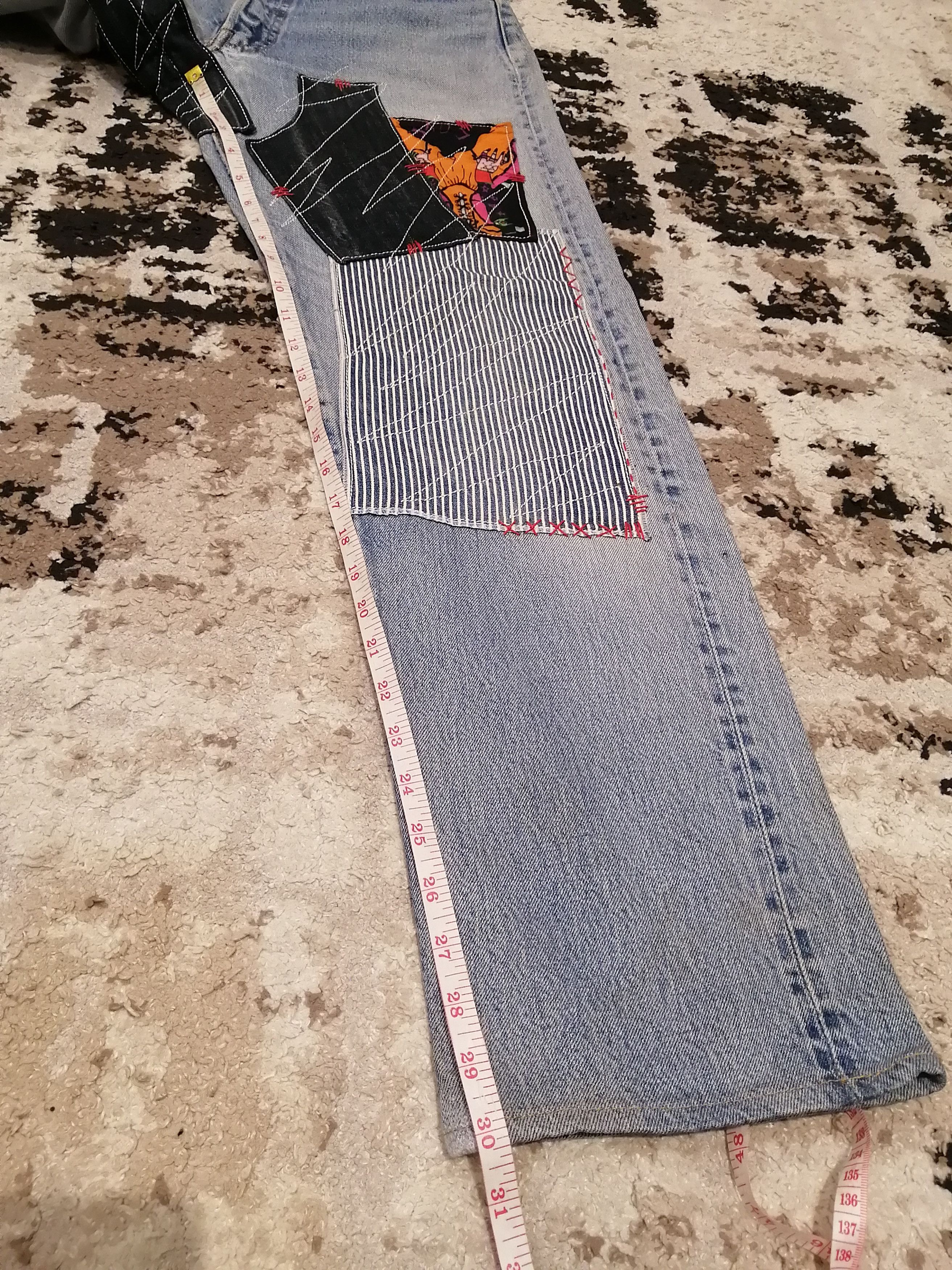 Levi's Vintage Clothing Levis Vintage 501 Redline Custom Boro Patchwork Jeans Size US 34 / EU 50 - 21 Thumbnail