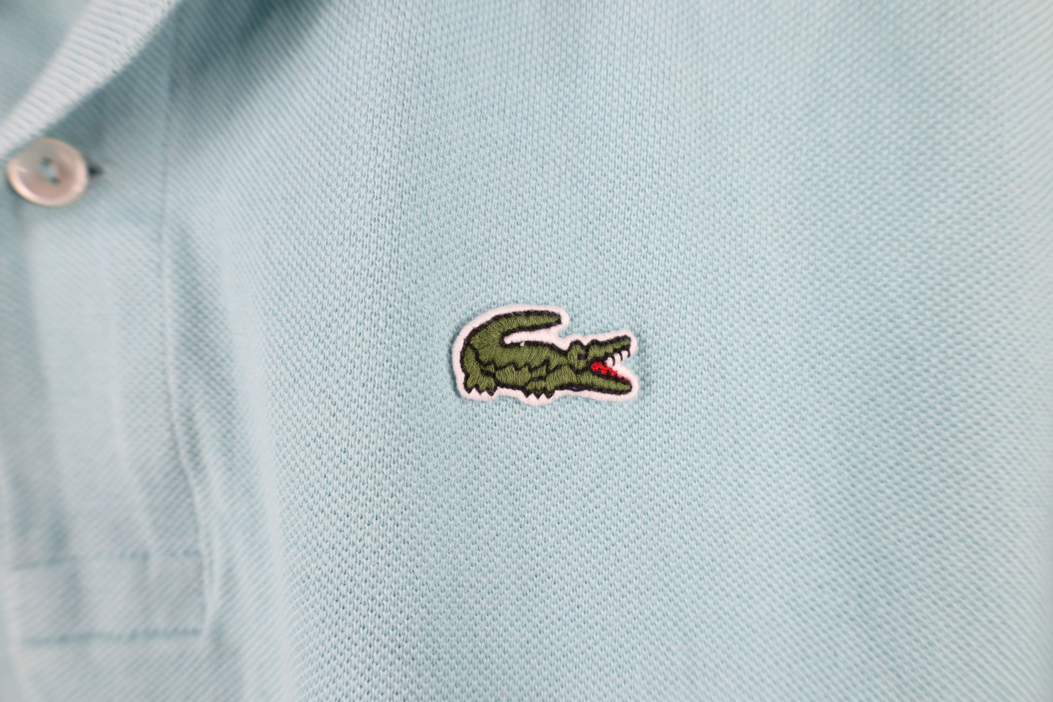 Lacoste × Vintage Lacoste Distressed Croc Logo Collared Golf Polo Shirt Blue Size US M / EU 48-50 / 2 - 4 Thumbnail