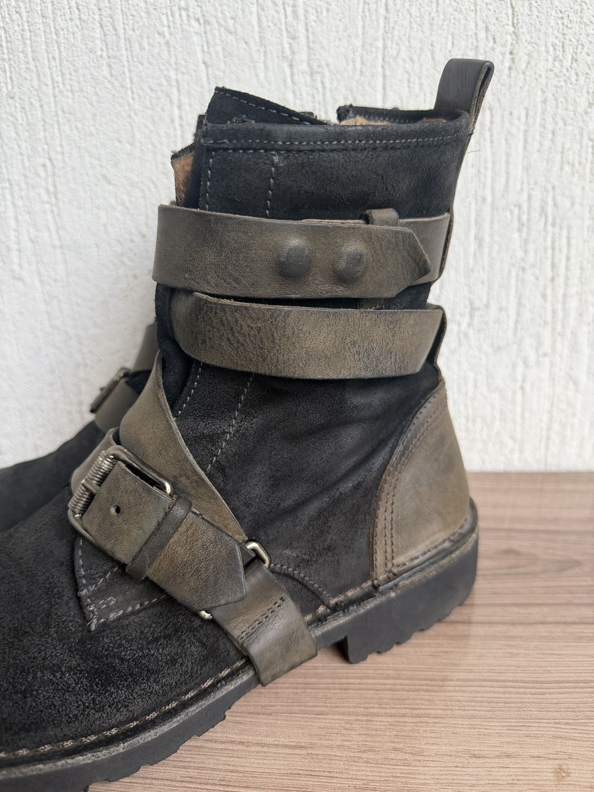 Diesel Y2K 🕷️Blistered leather wrap buckle boots Size US 10 / EU 43 - 11 Thumbnail