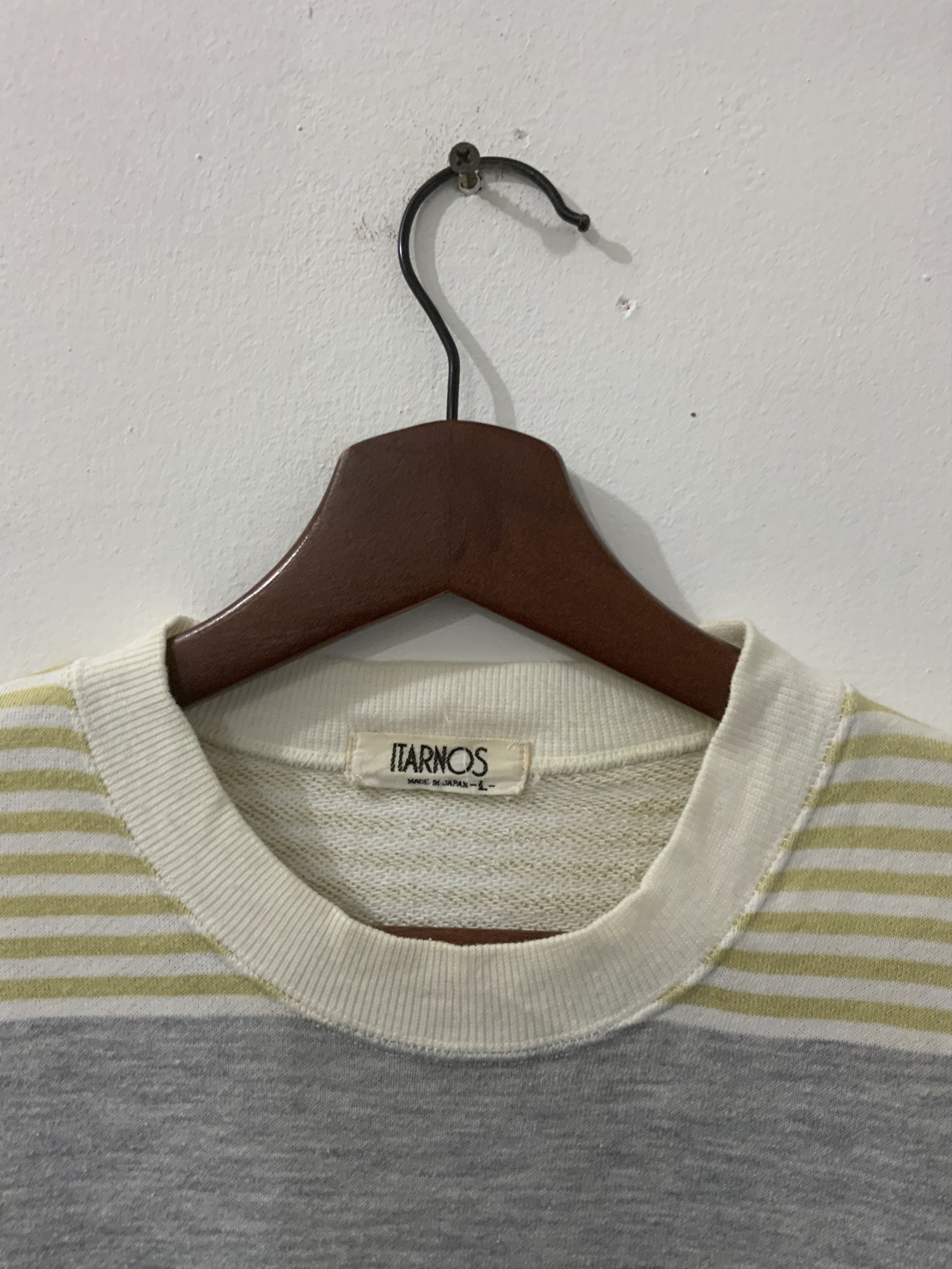 Japanese Brand Vintage Itarnos Striped Japan Made Sweatshirt Size US L / EU 52-54 / 3 - 6 Thumbnail