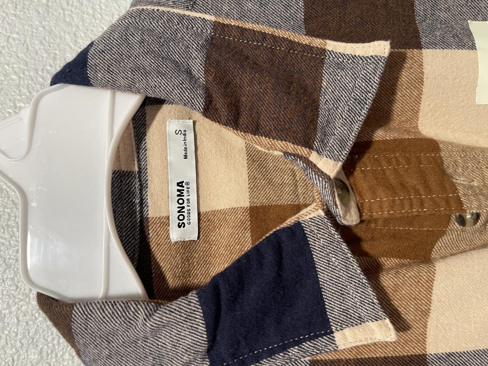 Sonoma Sonoma The Supersoft Flannel Shirt - Brown/Beige/Blue Plae Size US S / EU 44-46 / 1 - 4 Thumbnail