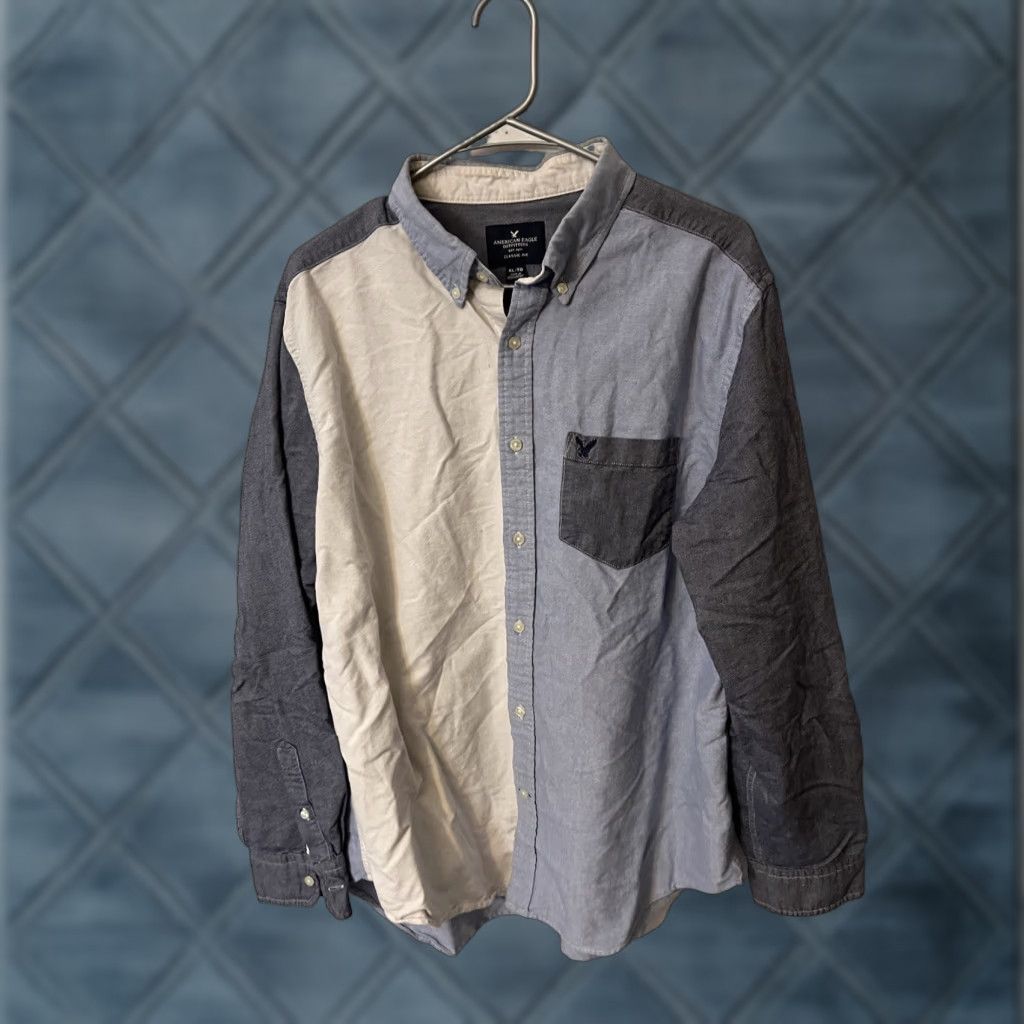American Eagle Outfitters American Eagle Shirt Mens Size XL Multicolor Color Block Prep Fit L/S Button Size US XL / EU 56 / 4 - 1 Thumbnail