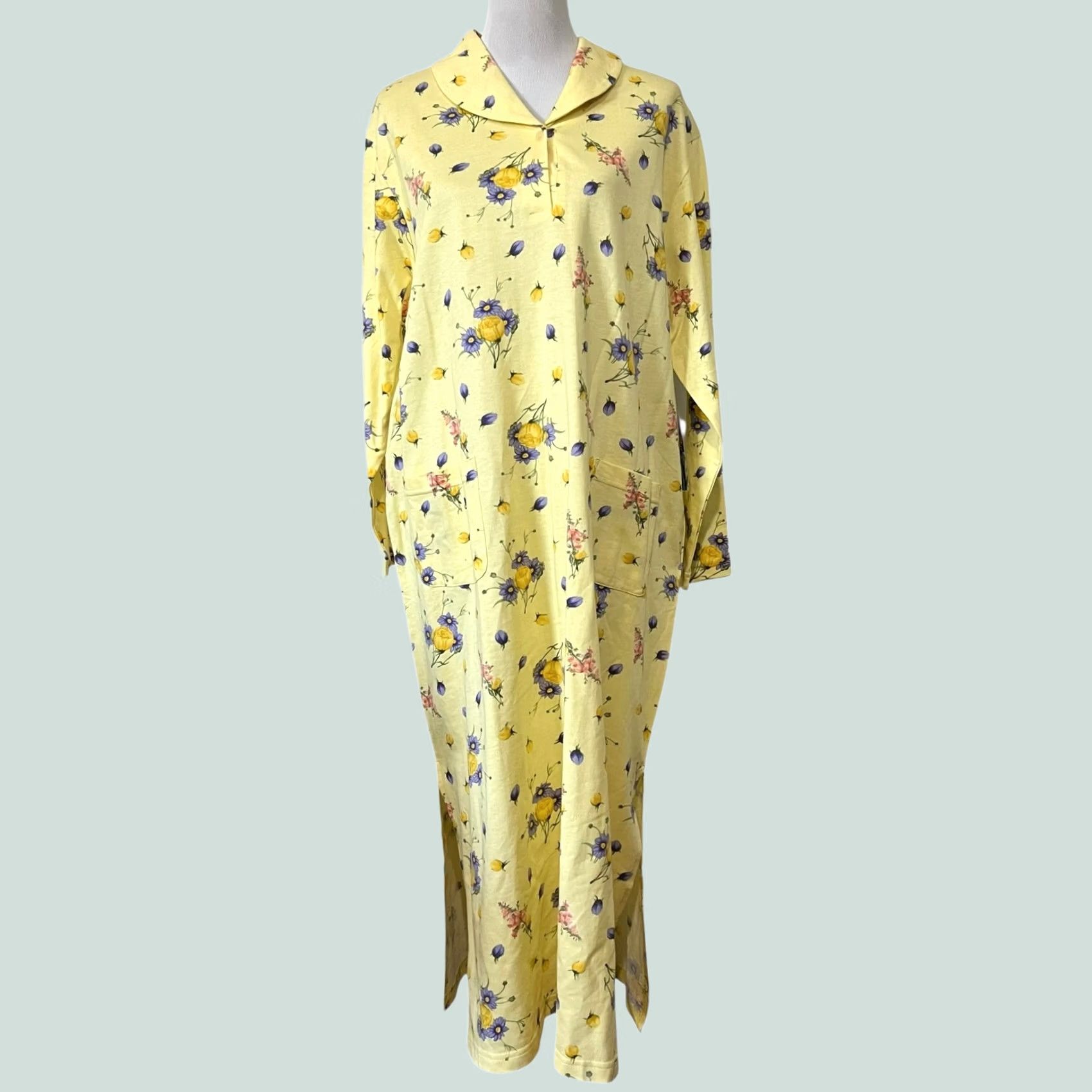 Vintage Claire Murray Wearable Art Women’s Shirt Dress Cotton Floral Sz 1X Long Sleeve Casual Kaftan Shirt Dress Women Size XL / US 12-14 / IT 48-50 - 1 Thumbnail