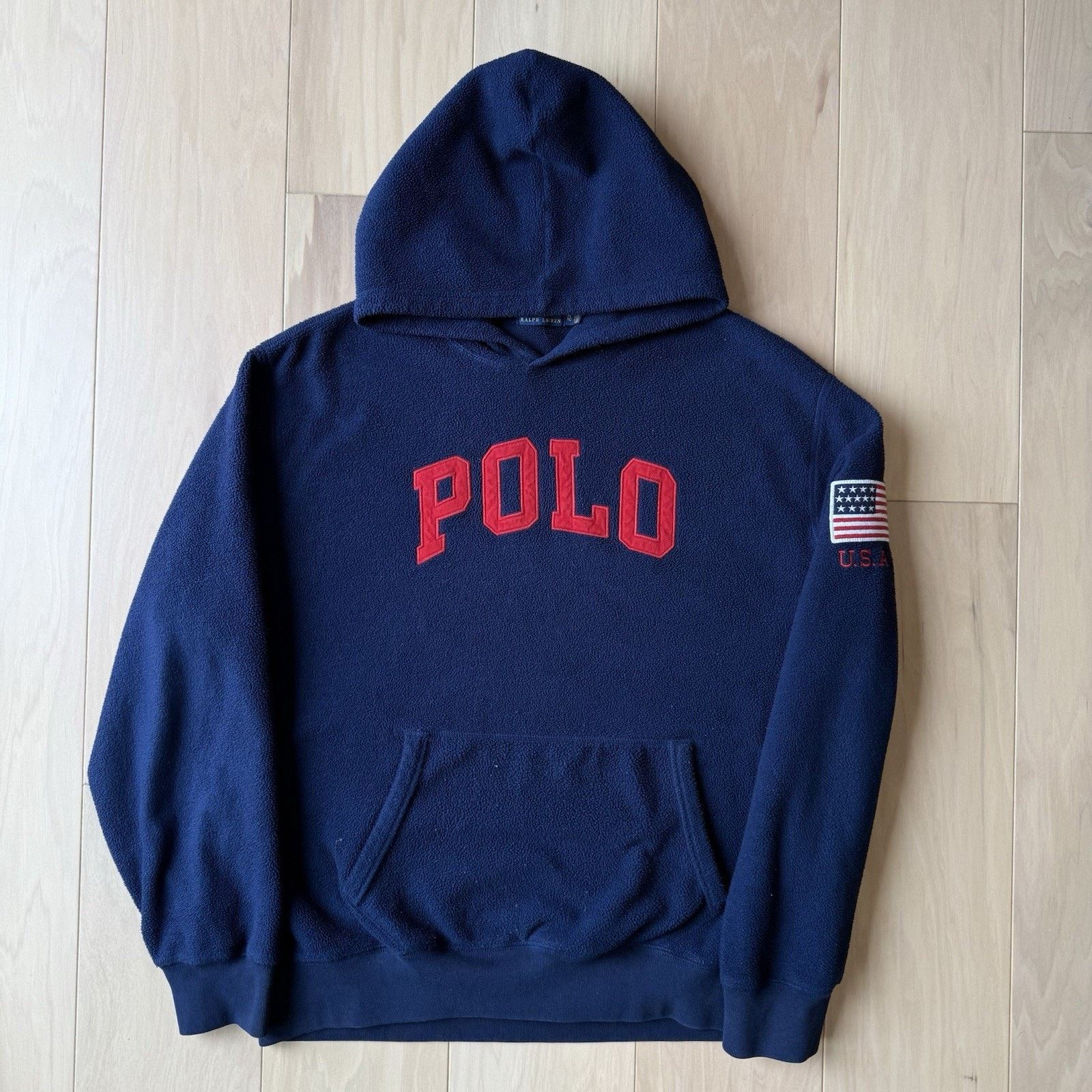 Polo Ralph Lauren Polo Ralph Lauren Hoodie XL Navy Fleece Pullover Flag Patch Size US XL / EU 56 / 4 - 2 Thumbnail