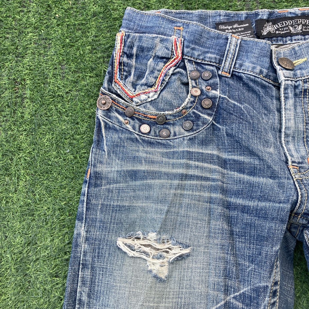 If Six Was Nine RED PEPPER FLARED BOOTCUT JEANS Size US 32 / EU 48 - 9 Thumbnail