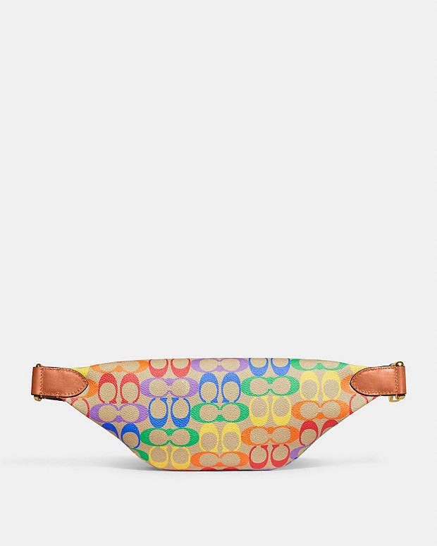 Coach Coach Charter Belt Bag 7 In Rainbow Signature Canvas Size ONE SIZE - 4 Thumbnail
