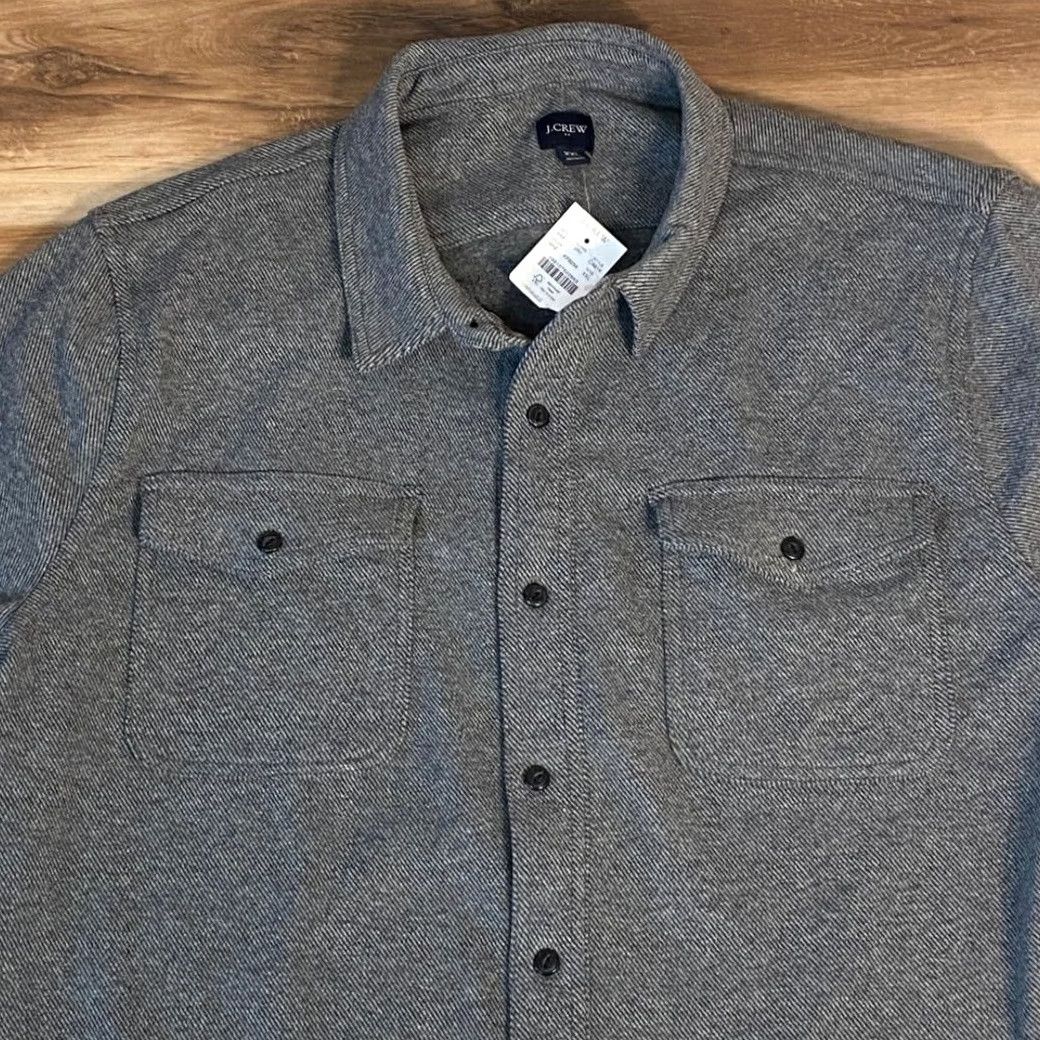 J.Crew VINTAGE J.Crew Mens Workshirt Long Sleeve XXL Gray Herringbone Button-Down Shirt Size US XXL / EU 58 / 5 - 3 Thumbnail