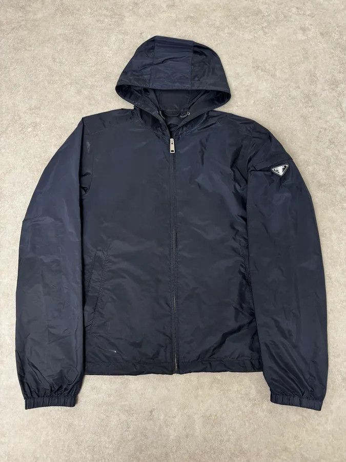 Prada SS2017 Prada Navy Logo Shoulder Patch Windbreaker Jacket Size US M / EU 48-50 / 2 - 1 Thumbnail