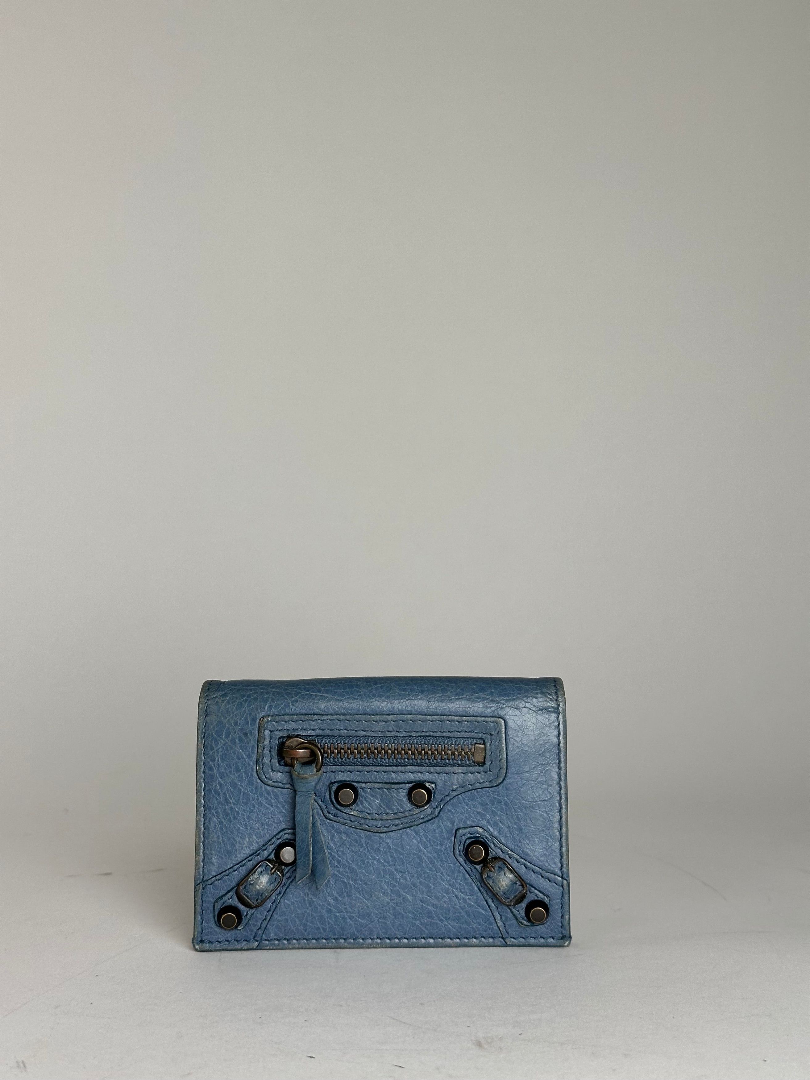 Balenciaga Vintage Leather City Card Holder Blue Size ONE SIZE - 1 Thumbnail