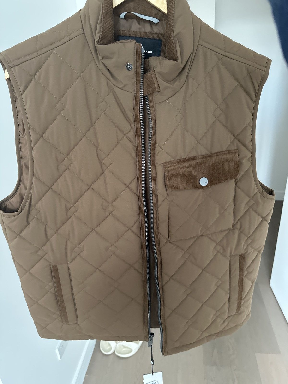 Designer Brown Quilted Vest Size US L / EU 52-54 / 3 - 1 Thumbnail