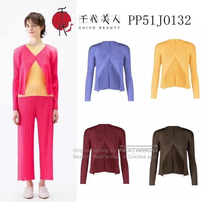Issey Miyake Issey Miyake Pleated Long Sleeve Cardigan Size L / US 10 / IT 46 - 9 Thumbnail