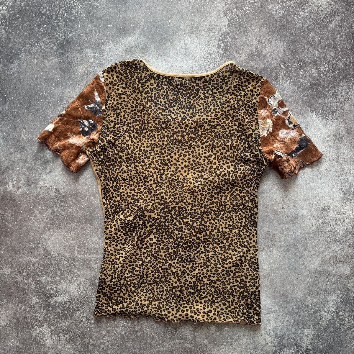 Hysteric Glamour Gaultier Style Y2K Avant Garde Leopard Print Mesh T-Shirt Size M / US 6-8 / IT 42-44 - 2 Thumbnail