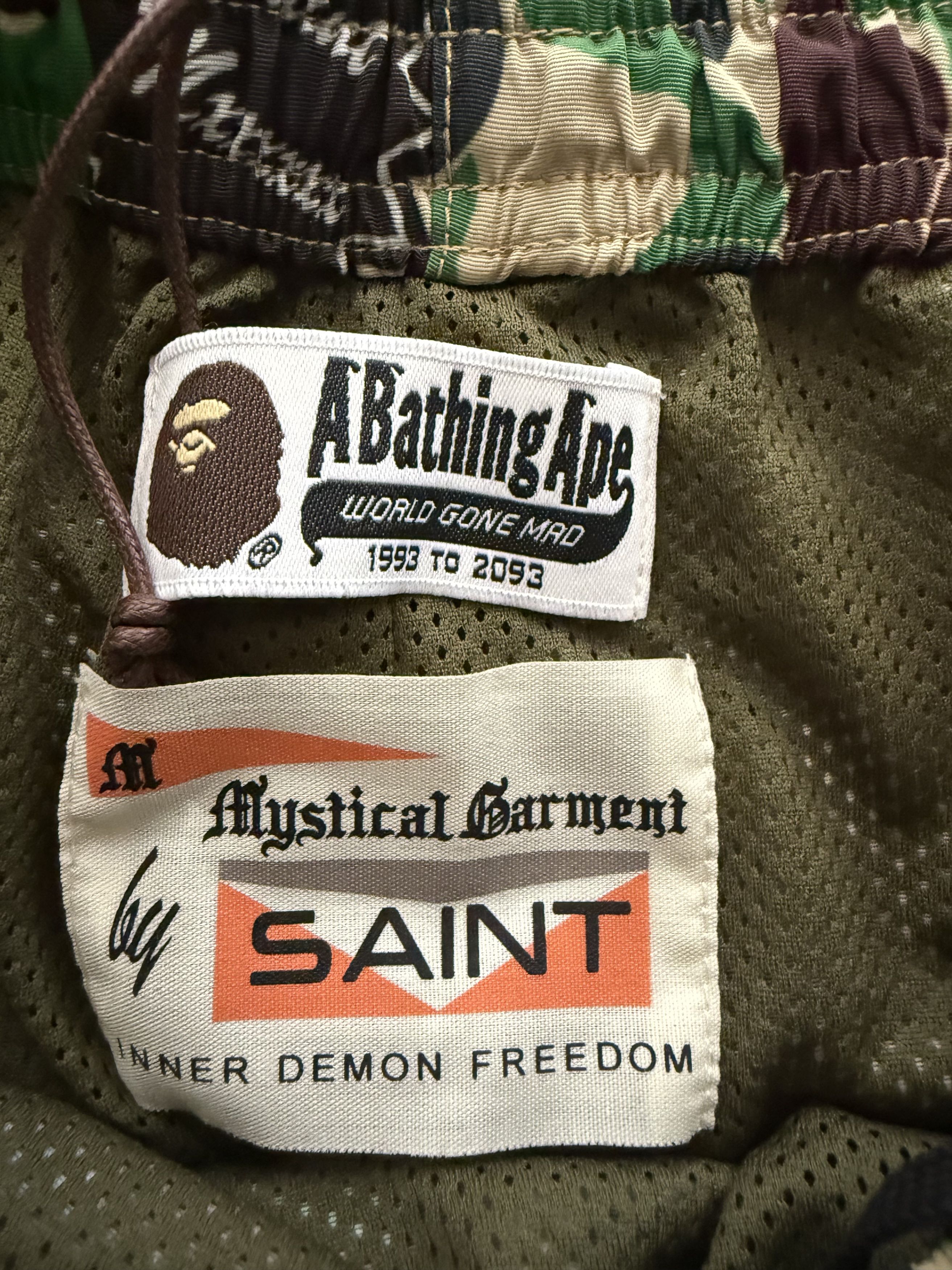 Bape × Saint Michael A BATHING APEx SAINT Mxxxxxx STAPE Track Pants Camo Size US 31 - 12 Thumbnail