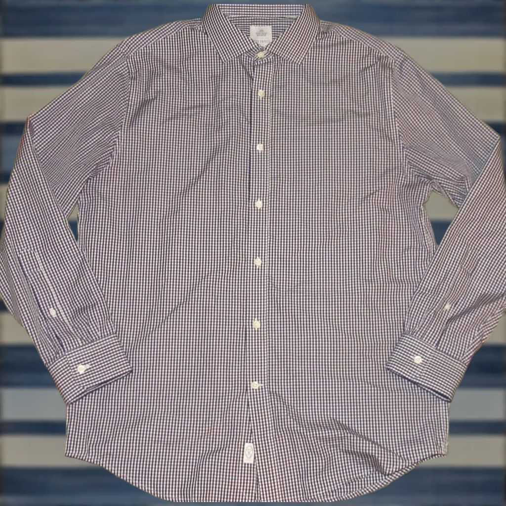 Todd Snyder TODD SNYDER x THOMAS MASON Blue White Gingham Long Sleeve Button Down Shirt 16 Mens Size US L / EU 52-54 / 3 - 1 Thumbnail