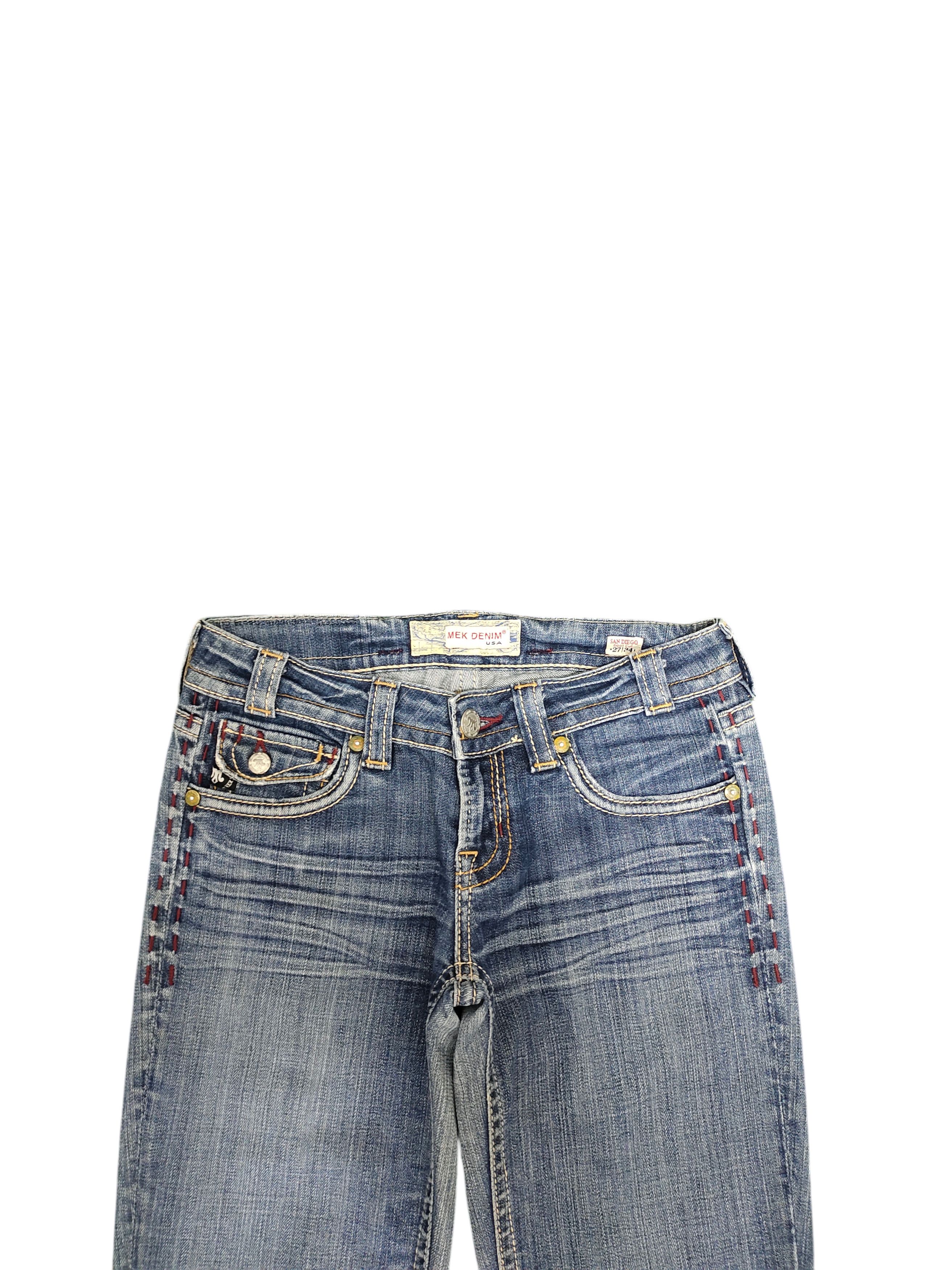 Mek Denim Flare Jeans Mek Denim Embroidered Denim Bootcut Low Rise Size US 27 - 9 Thumbnail