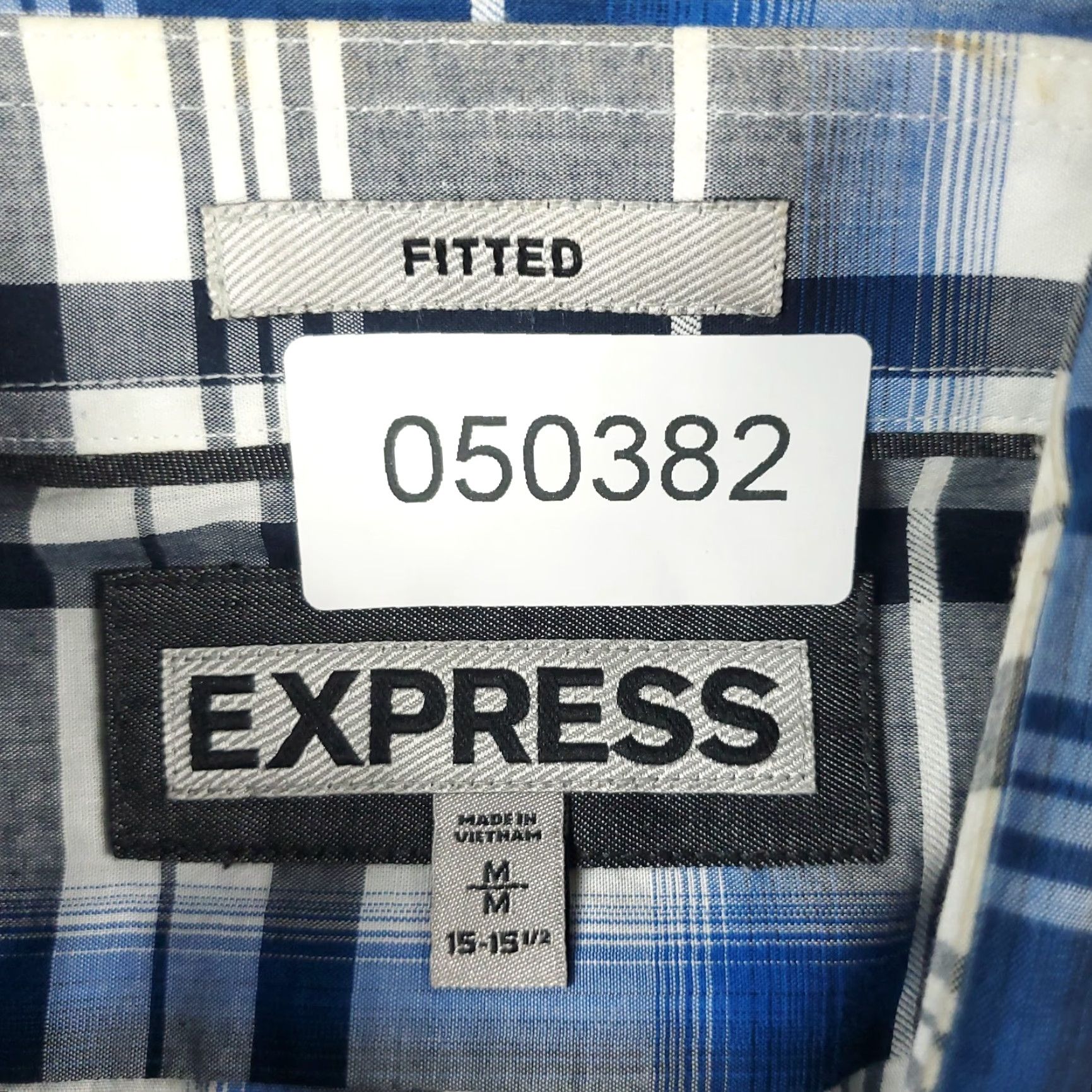 Express VINTAGE Express Shirt Mens Size Medium Blue Plaid Fitted Button Up Long Sleeve Size US M / EU 48-50 / 2 - 6 Thumbnail