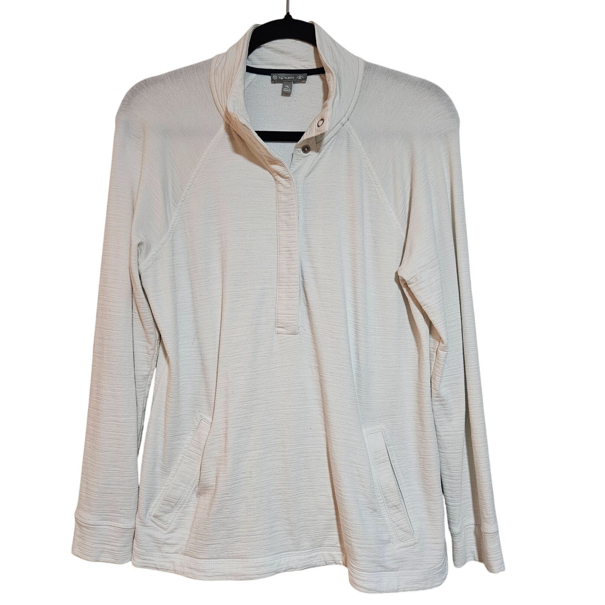 Other Talbots Woman's Stone 3/4 Zip Sweatshirt Med UPF 50+ Preppy Size M / US 6-8 / IT 42-44 - 2 Thumbnail