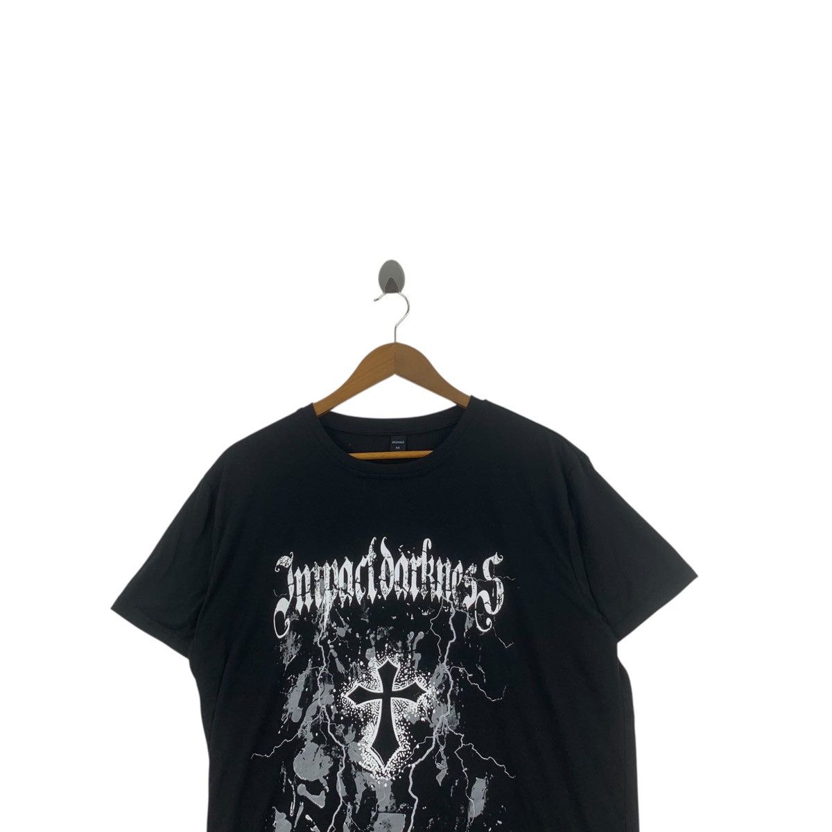 Other ROMWE IMPACT DARKNESS Cross Logo Band Tee Shirt Top Size L / US 10 / IT 46 - 2 Thumbnail