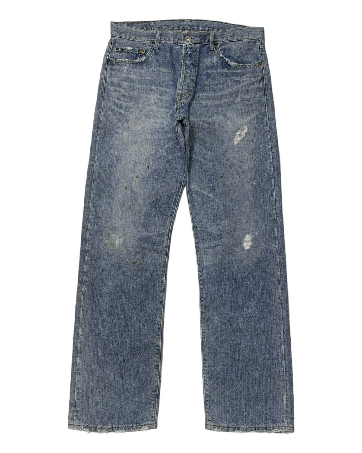 Levi's VINTAGE LEVIS 501 JAPAN BLUE WASH DISTRESS DENIM JEANS Size US 35 - 3 Thumbnail