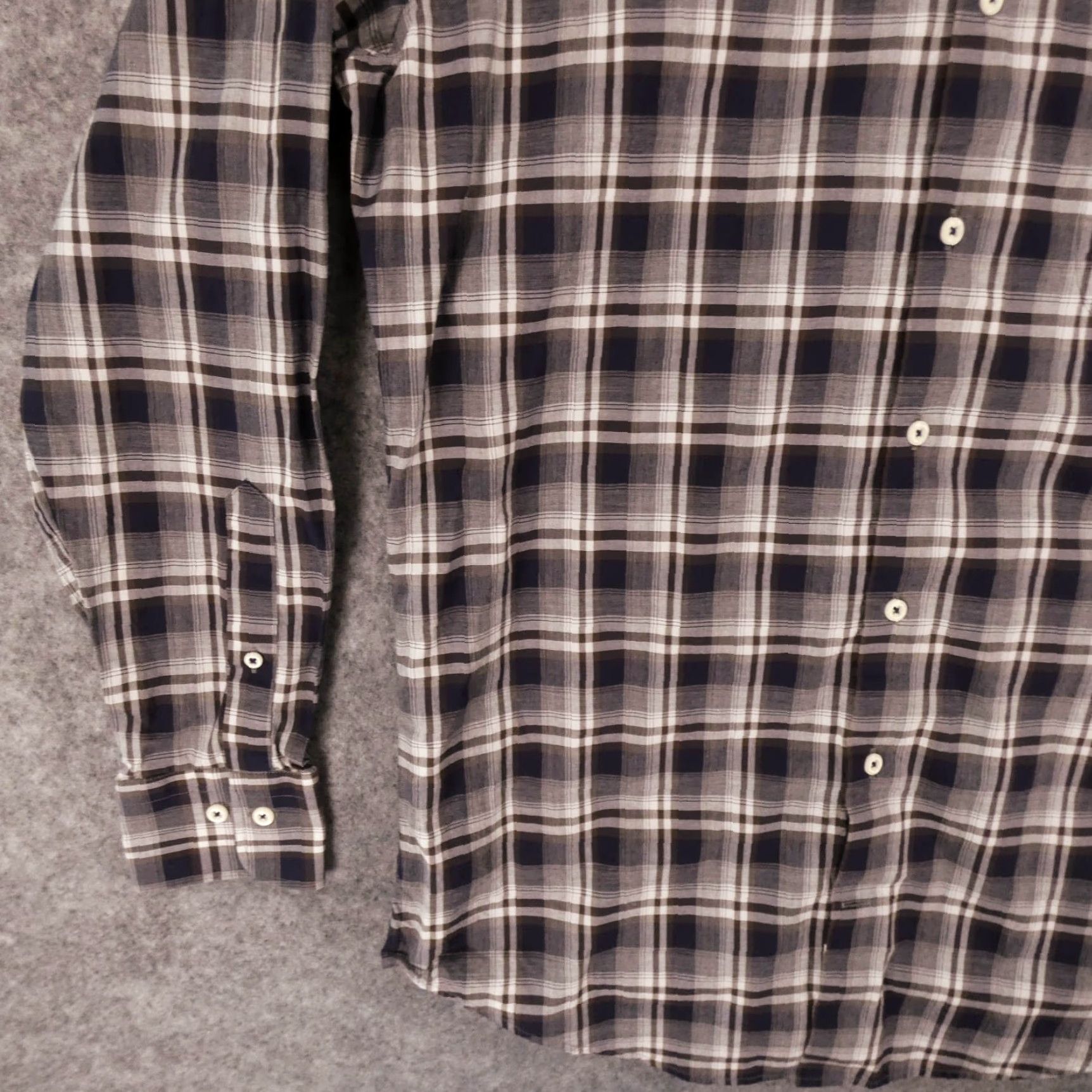 Peter Millar Peter Millar Shirt Mens Medium Long Sleeve Button-Up Brown Blue Plaid Size US M / EU 48-50 / 2 - 4 Thumbnail