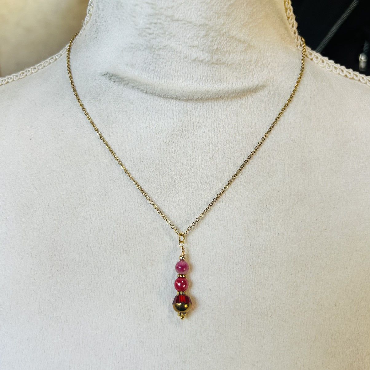 Handmade Handcrafted di-cut art glass elbaite necklace set Size ONE SIZE - 5 Thumbnail