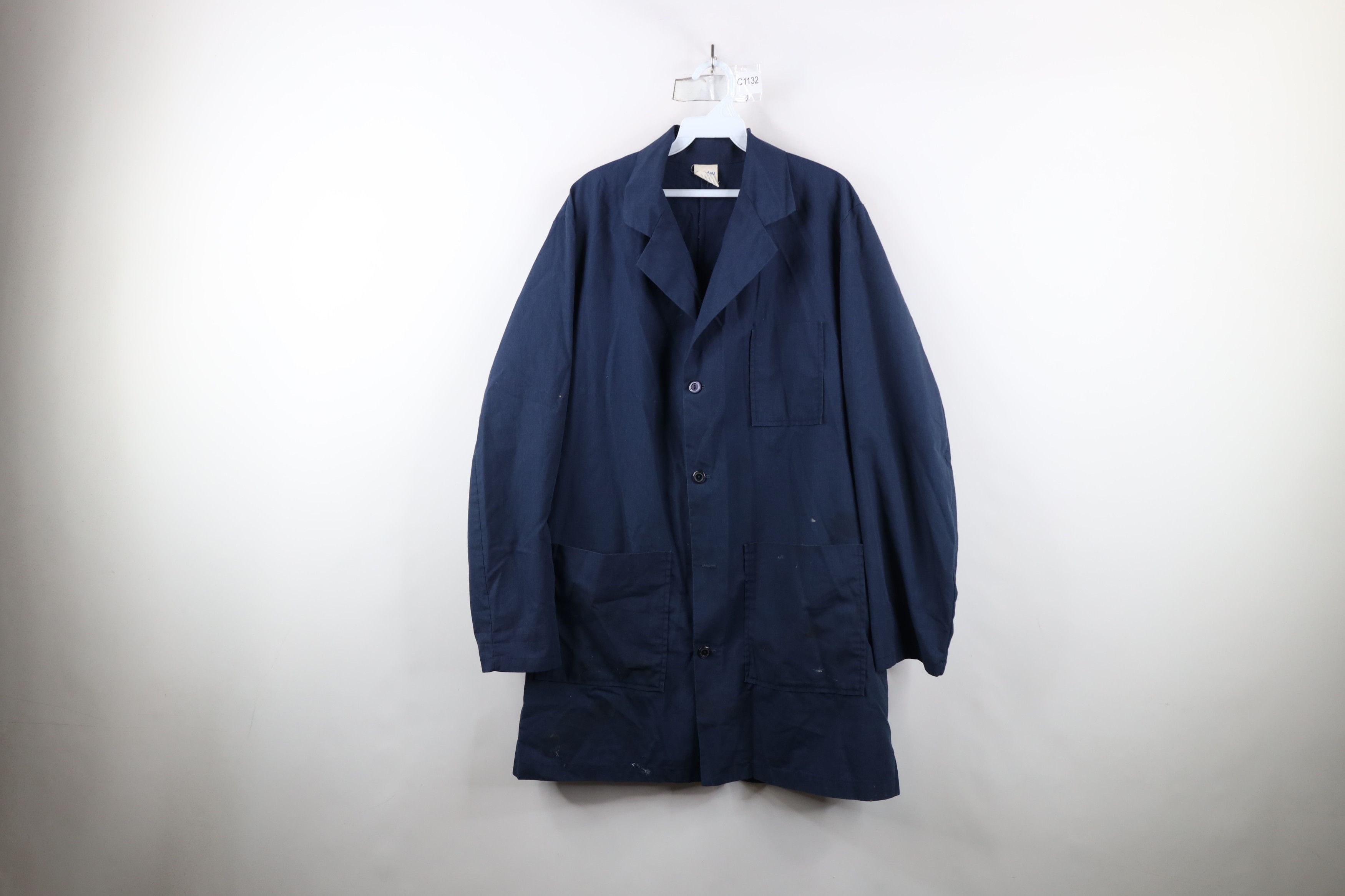 Vintage Vintage 70s Streetwear Mechanic Lab Coat Jacket Blue USA Size US XL / EU 56 / 4 - 1 Thumbnail