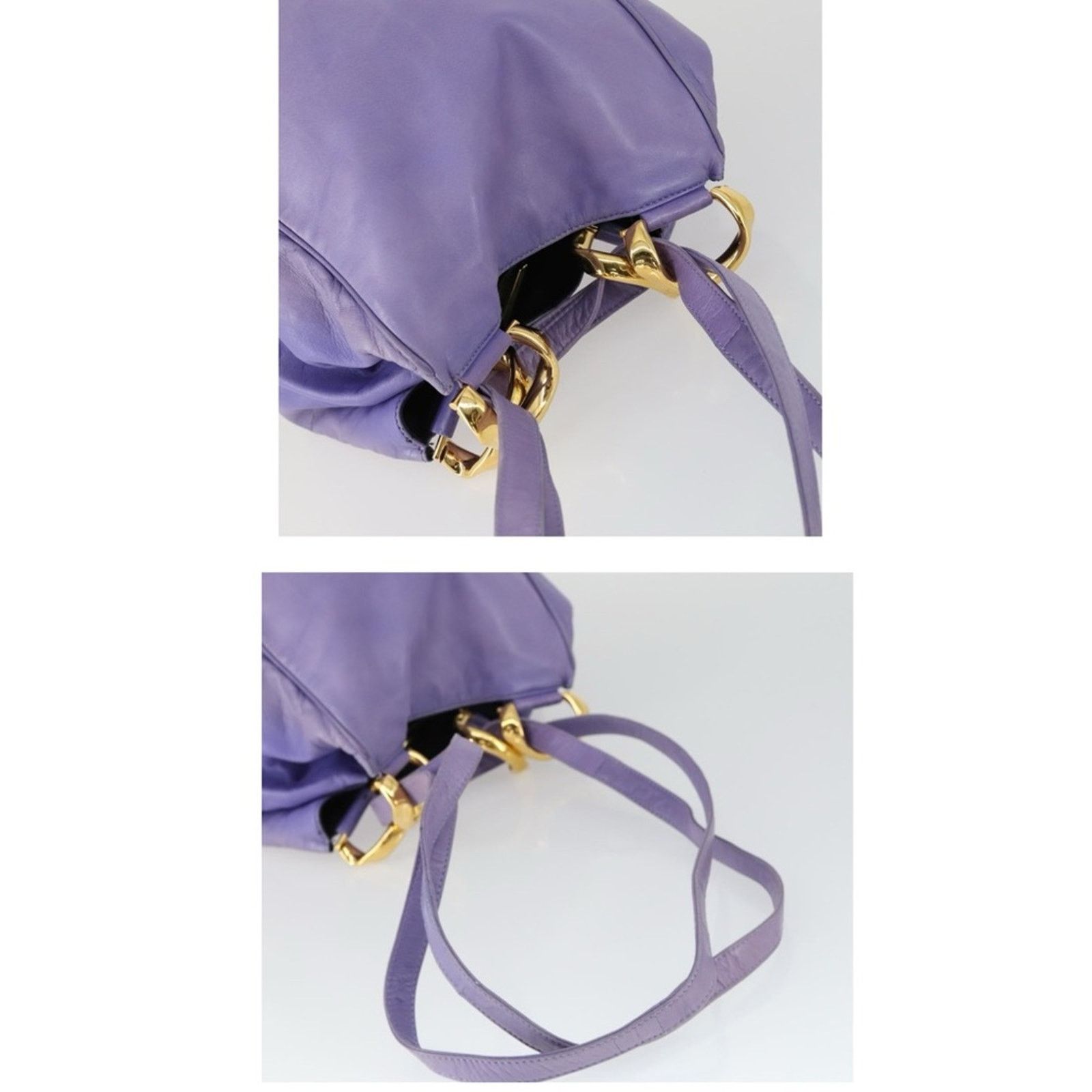 Loewe Loewe Purple Leather Anagram Hobo Buttery Soft Gold Hardware Size ONE SIZE - 8 Thumbnail