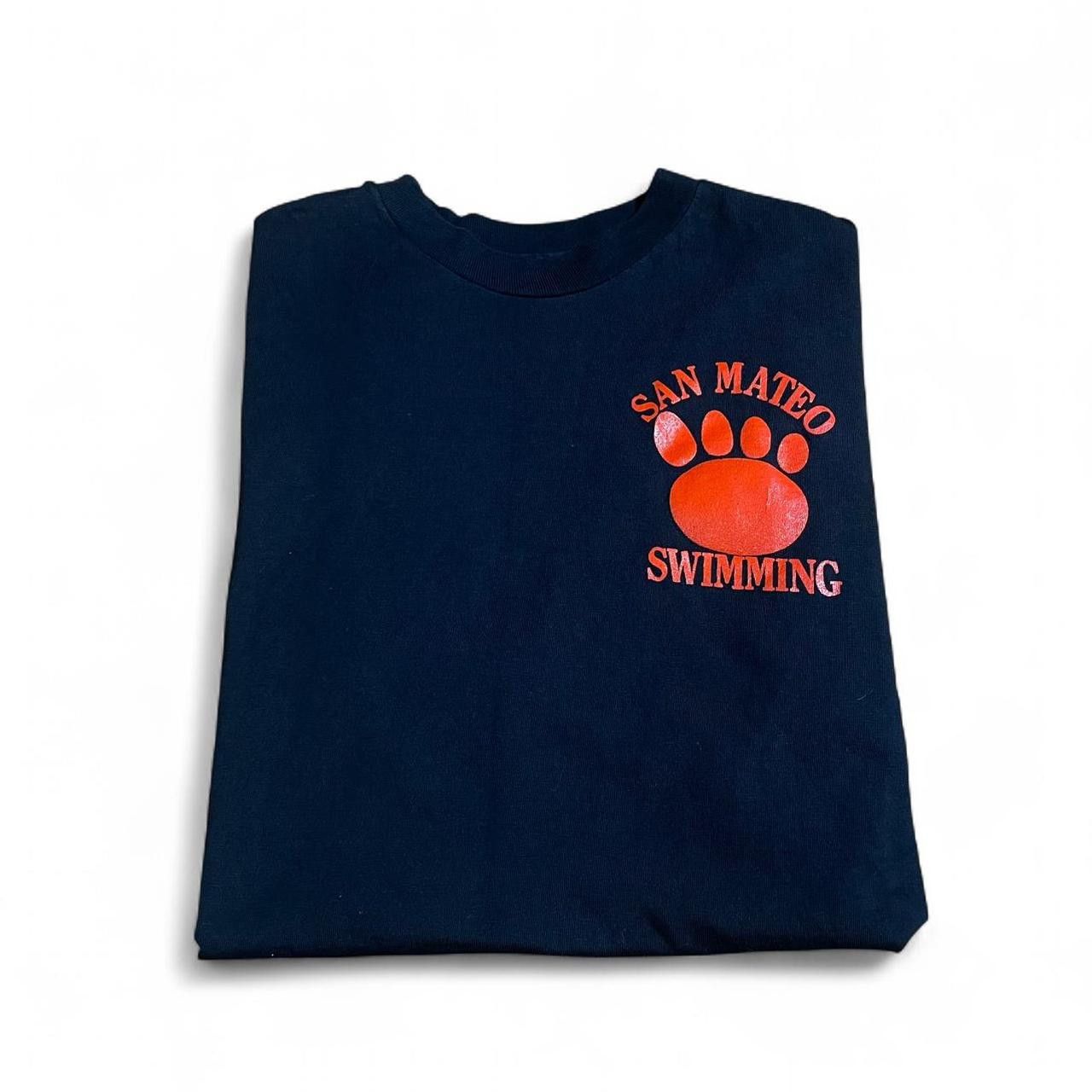 Hanes Vintage San Mateo Bear Cats Swimming Tee - Size L Size US L / EU 52-54 / 3 - 3 Thumbnail