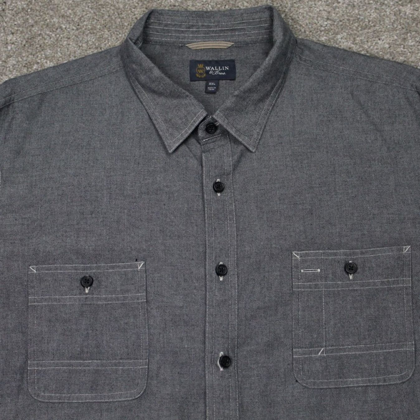 Vintage Wallin & Bros Shirt Mens 2XL 2XXL Black Cotton Long Sleeve Button Up Classic Casual Workwear Shirt Size US XXL / EU 58 / 5 - 7 Thumbnail