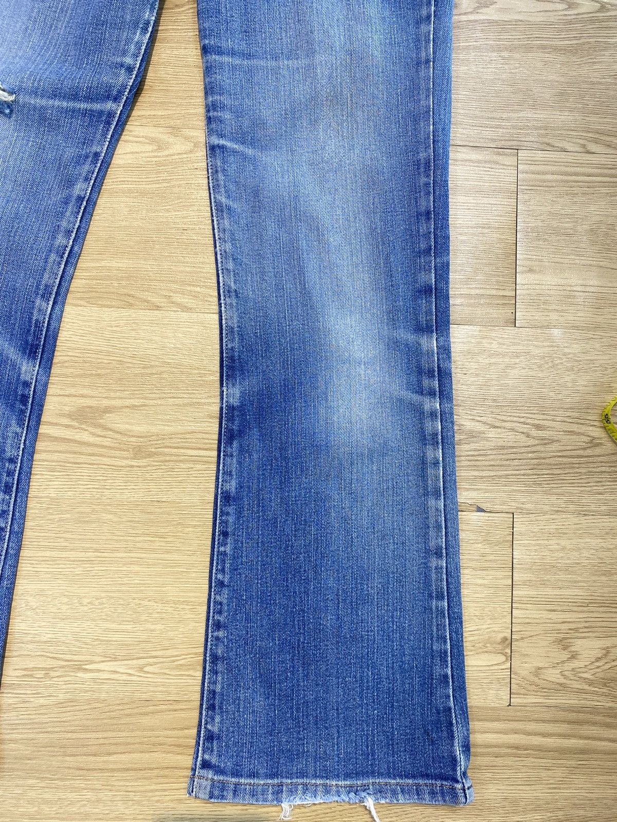 If Six Was Nine Japanese Brand Blue Wash Style Flare Distress Jeans Size US 29 - 6 Thumbnail