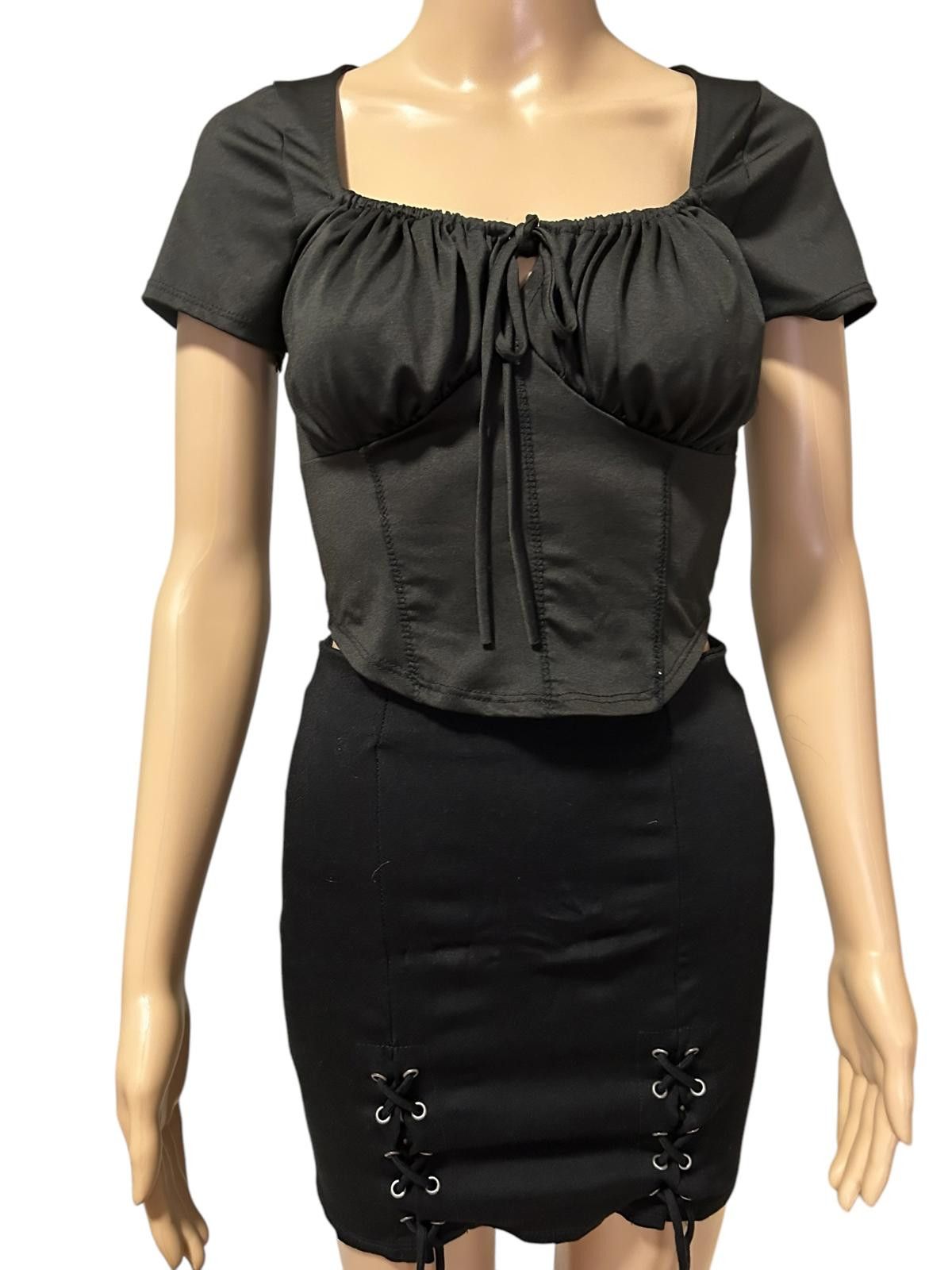 Designer Stylish Olive Green Crop Top Size S / US 4 / IT 40 - 2 Thumbnail
