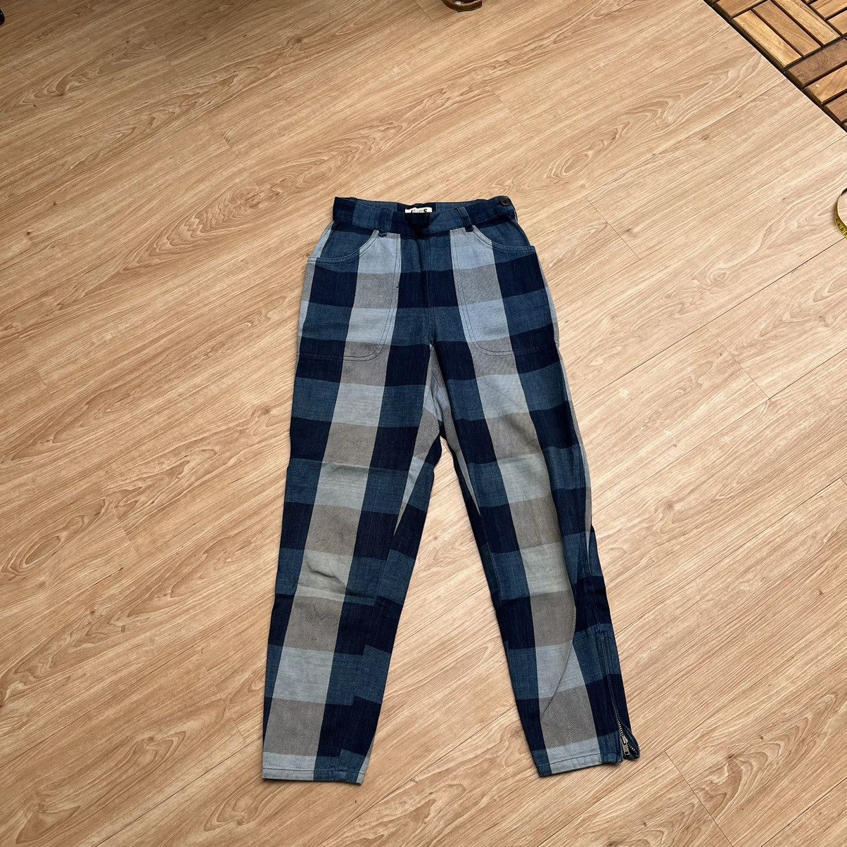 Designer × Issey Miyake × Vintage Vintage 80s Issey Miyake Sport Baloon Tartan Pants Size 24" / US 00 / IT 34 - 2 Thumbnail
